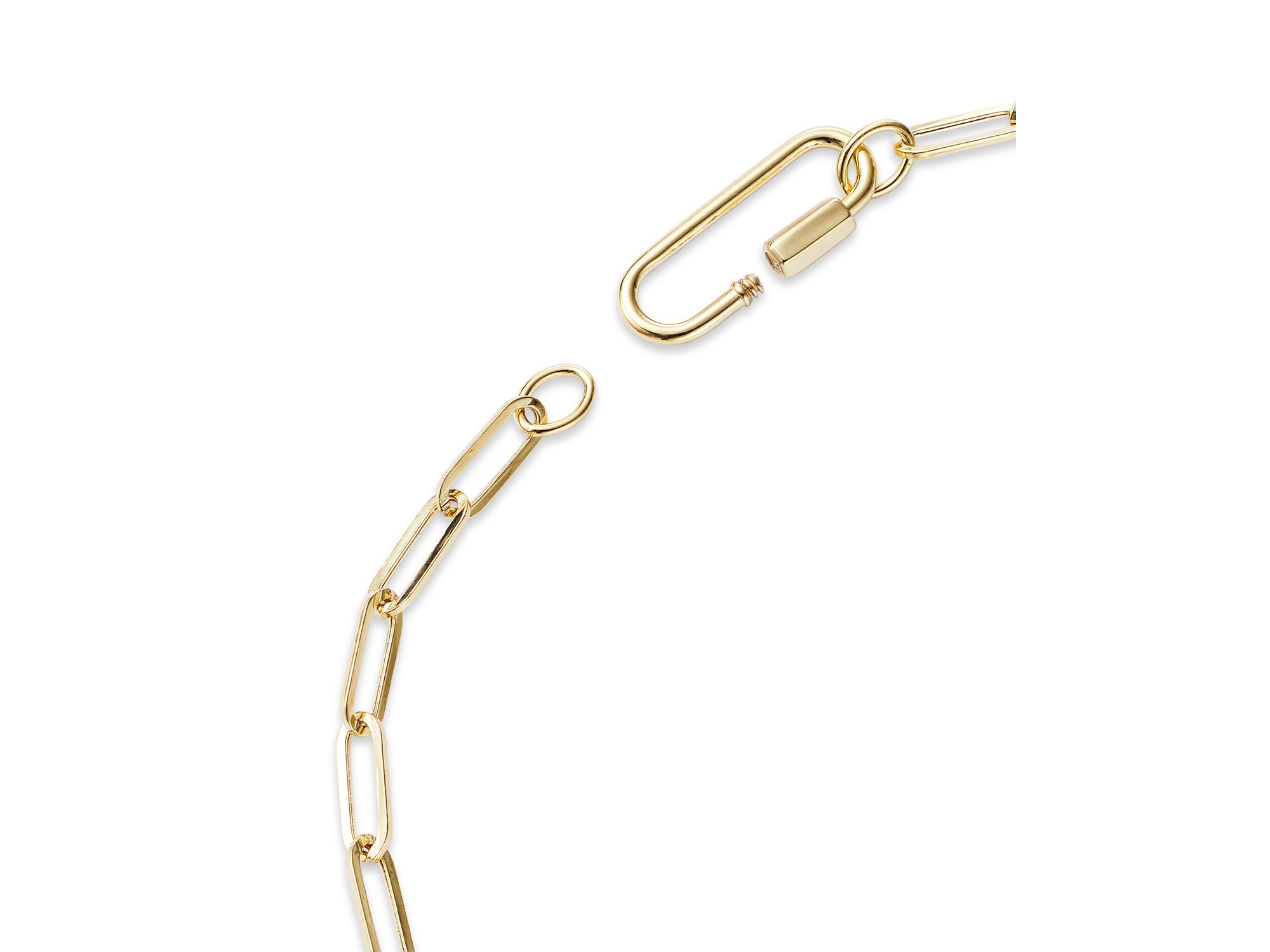 Paperclip Link Chain Necklace in 14K Yellow Gold, 18" — Image 3