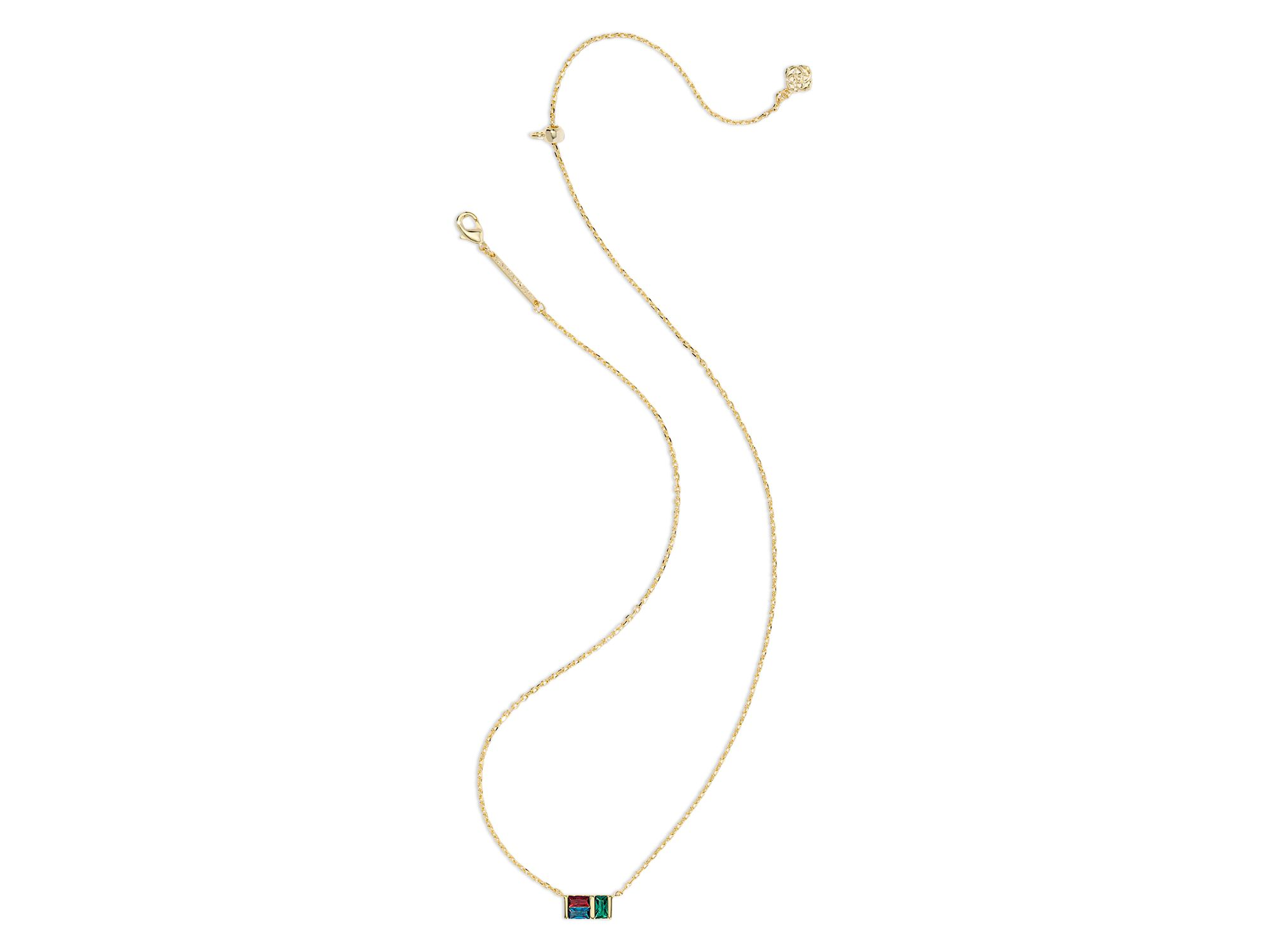 Jamie Baguette Crystal Pendant Necklace, 16-19" — Image 3