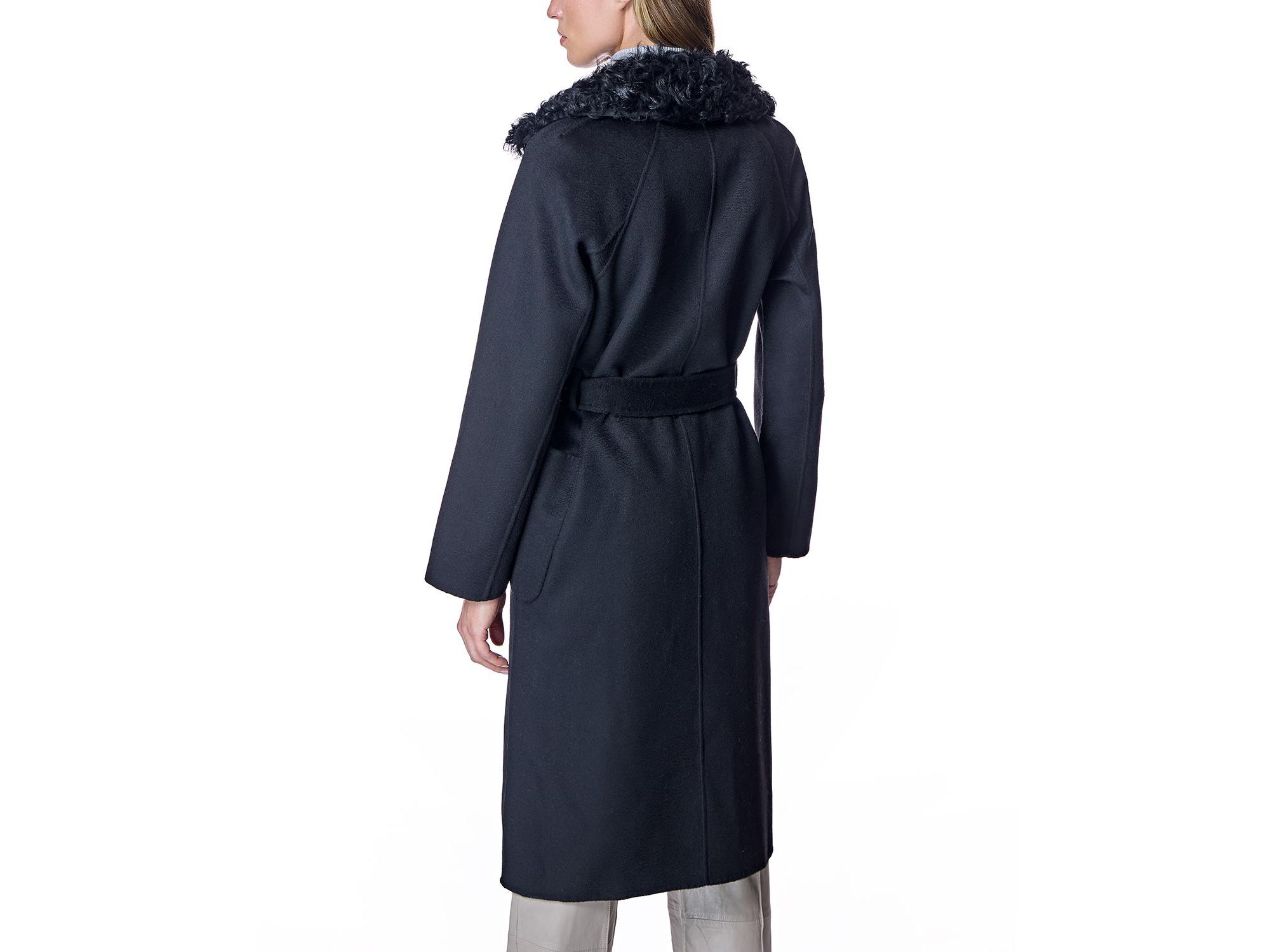 Belted Wool Coat with Collar — Image 3