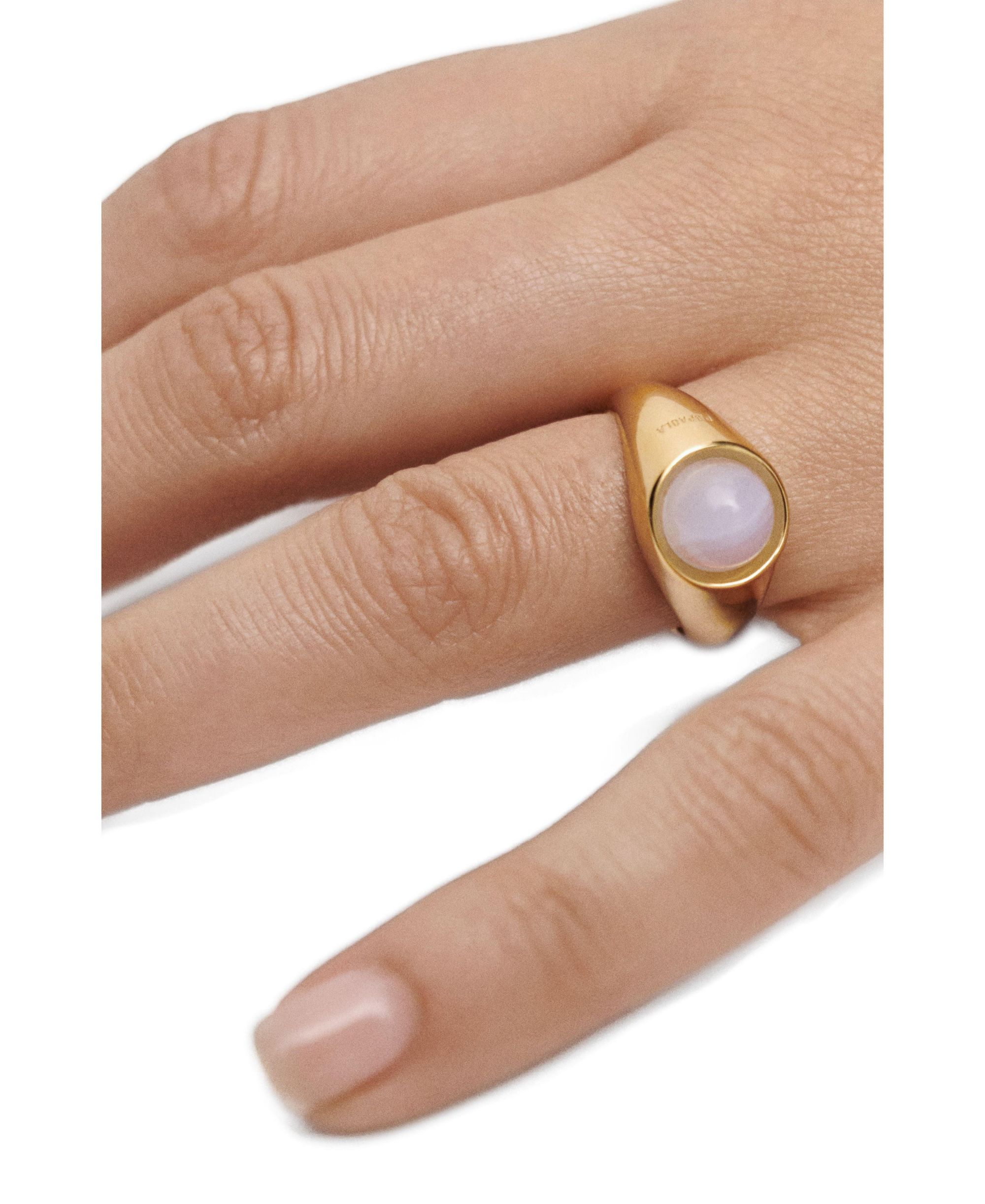 Women's Agate Moon Ring — Image 3