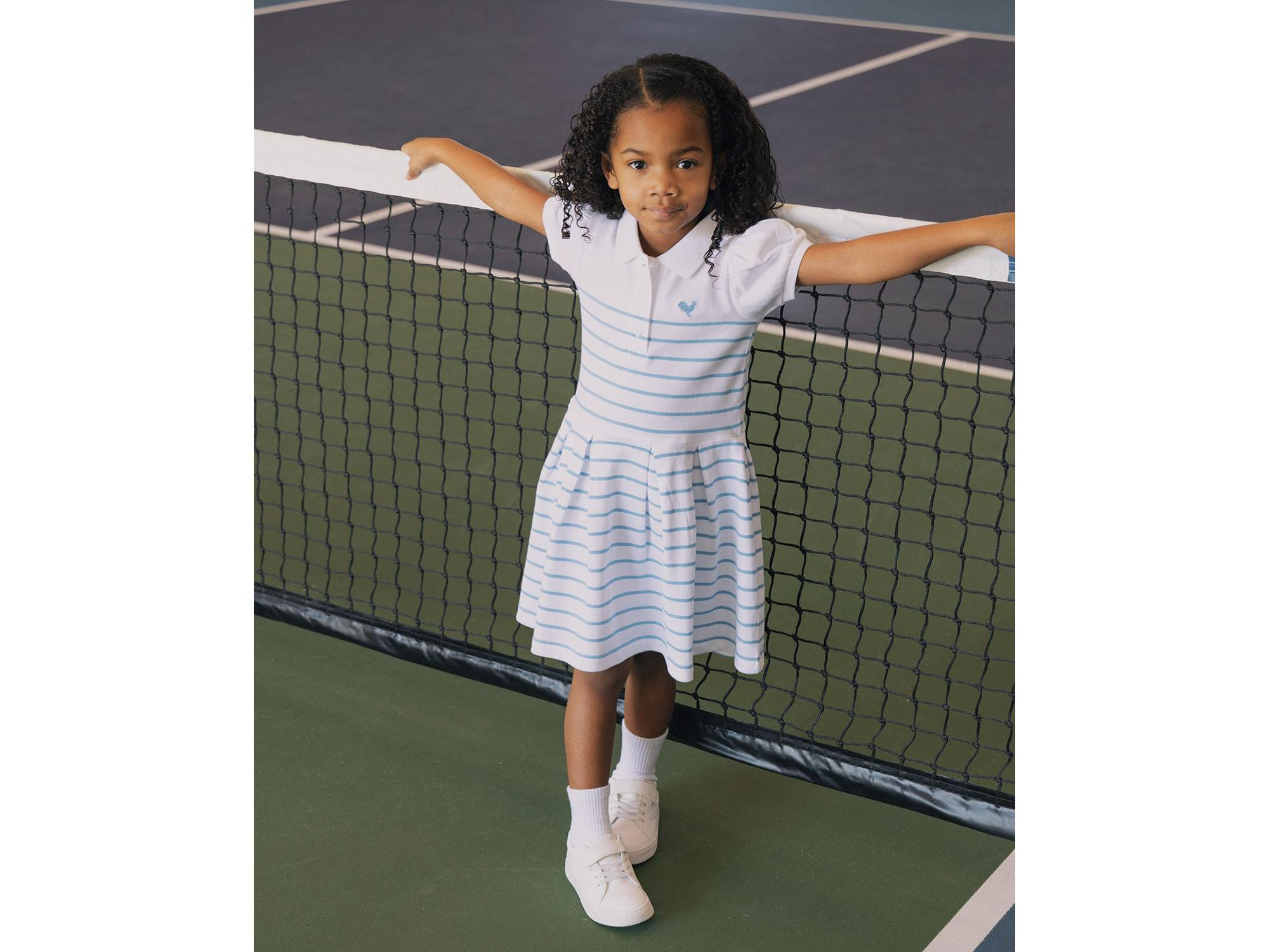 Girls' Organic Puff Sleeve Pique Polo Dress - Little Kid, Big Kid — Image 3