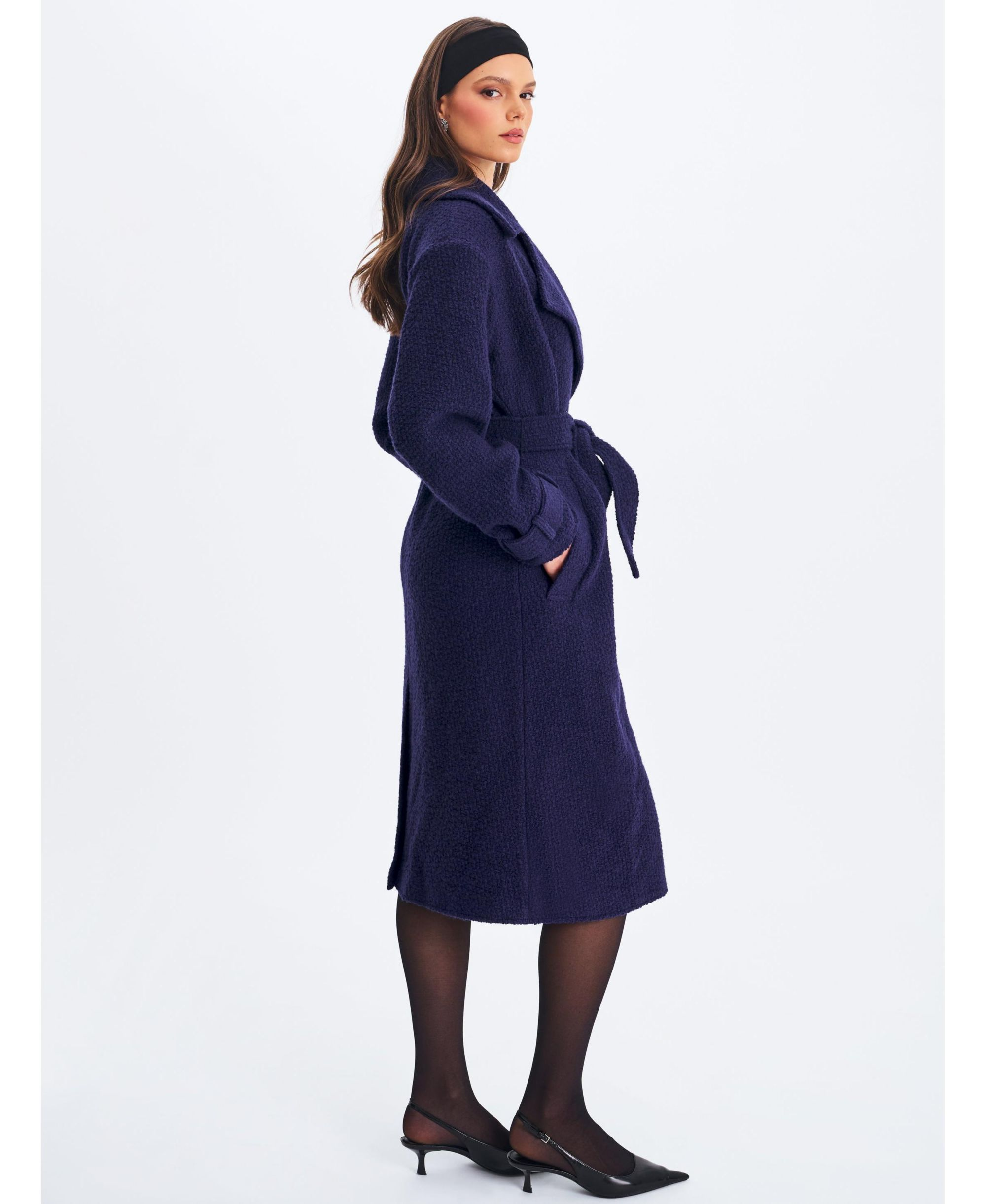 Jaelyn Wool Blend Double-Breasted Belted Coat — Image 11