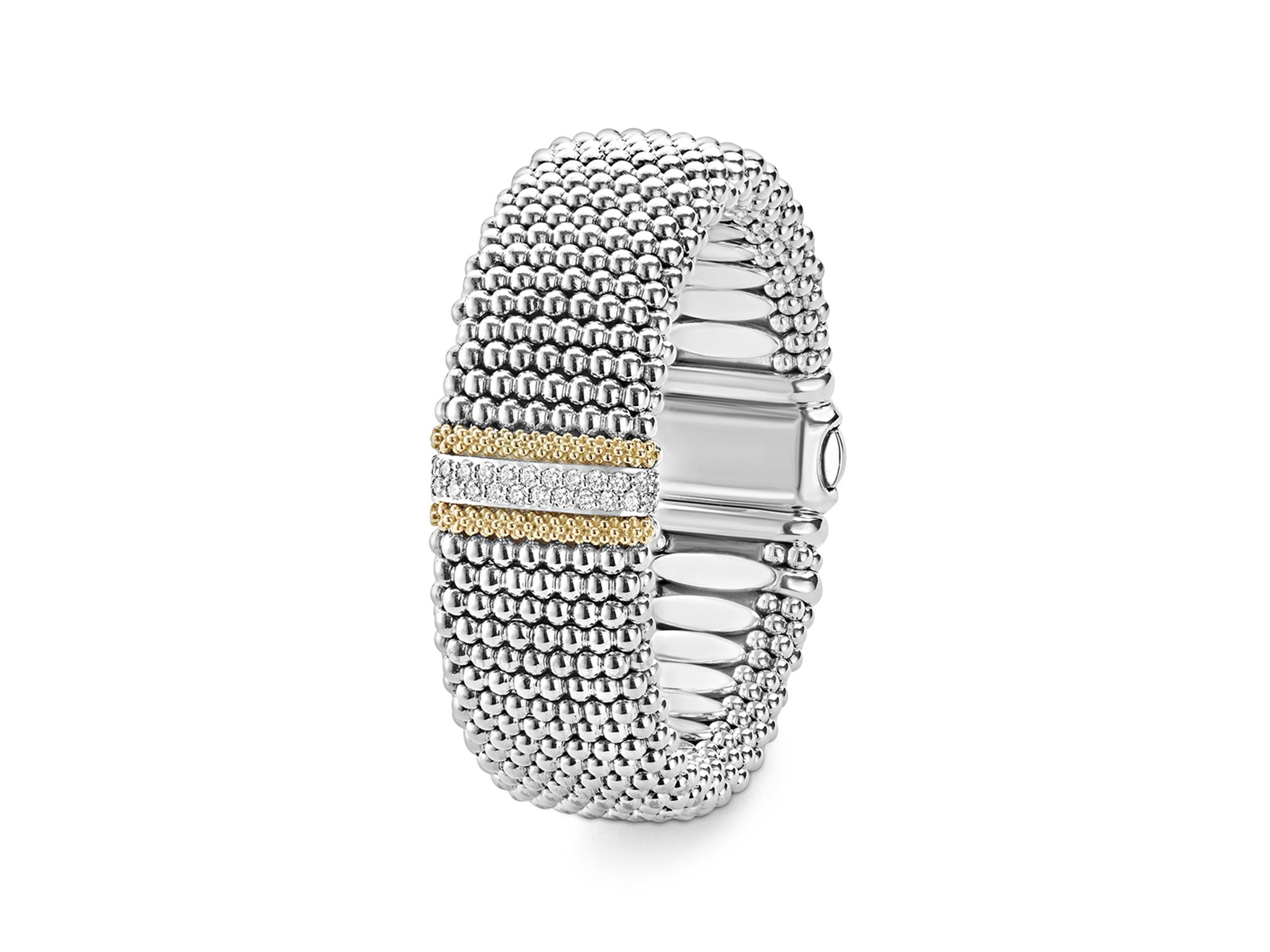 18K Gold & Sterling Silver Diamond Lux Single Station Bracelet, 23mm — Image 4