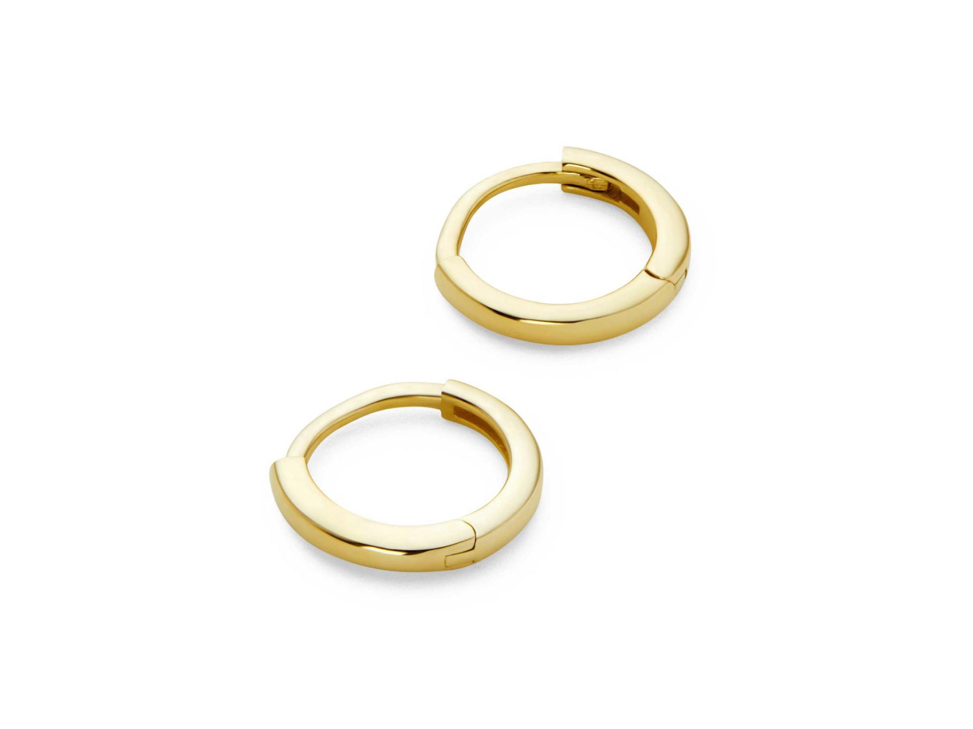 Gold Huggie Hoops Earrings — Image 5