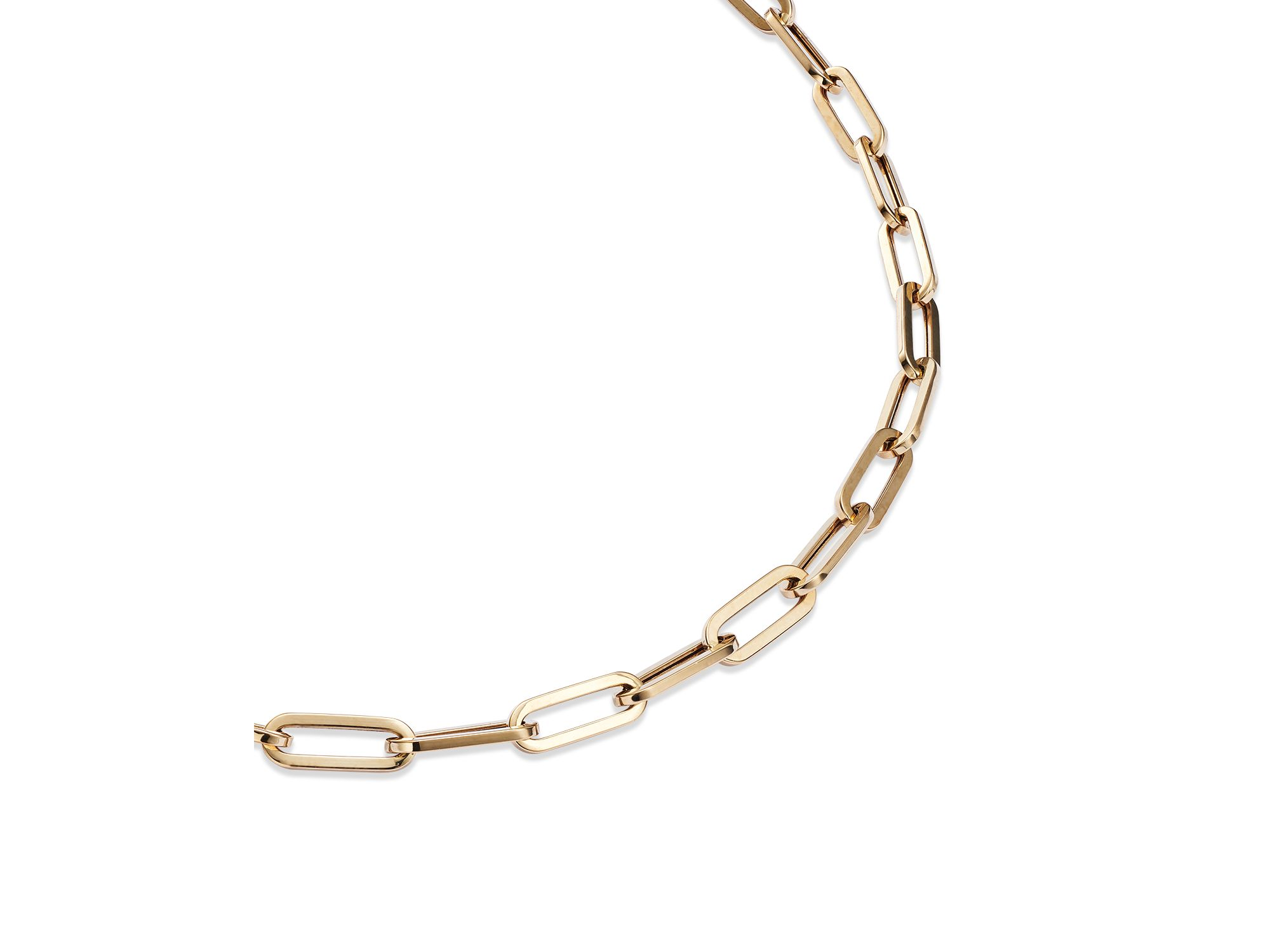 Paperclip Link Chain Necklace in 14K Yellow Gold, 16" — Image 4