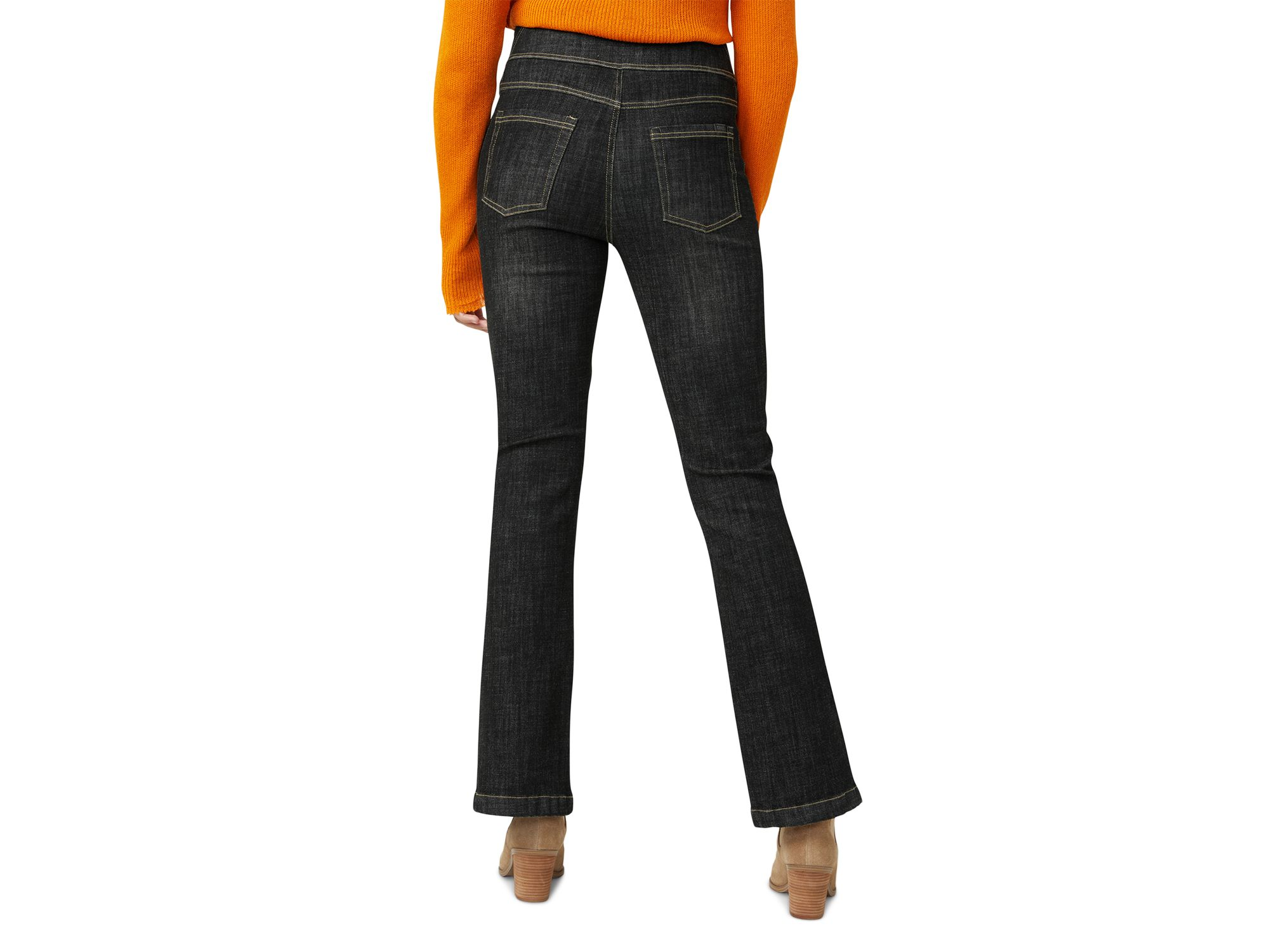 Crosshatch High Rise Bootcut Jeans in Black — Image 4