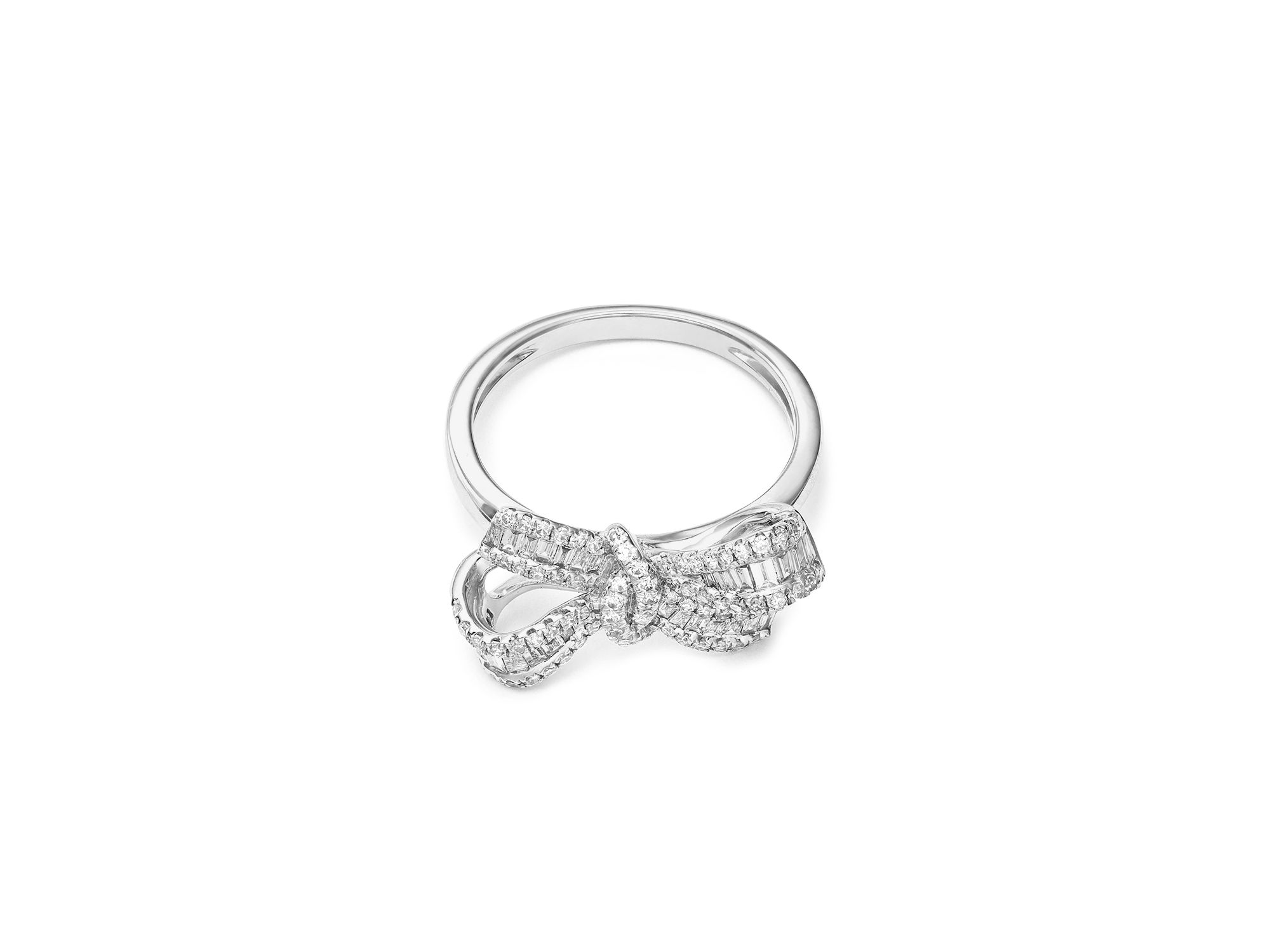 Diamond Bow Ring in 14K White Gold, 0.55 tcw — Image 3