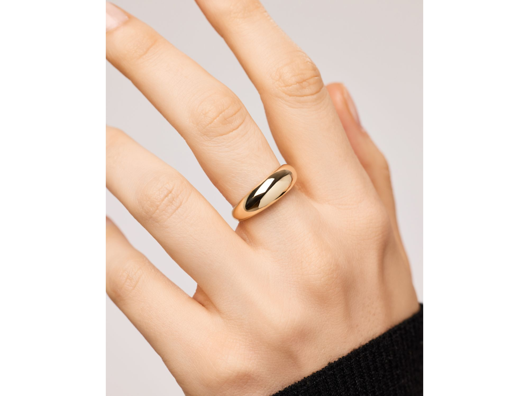 Solid Yellow Medium Dome Ring — Image 4