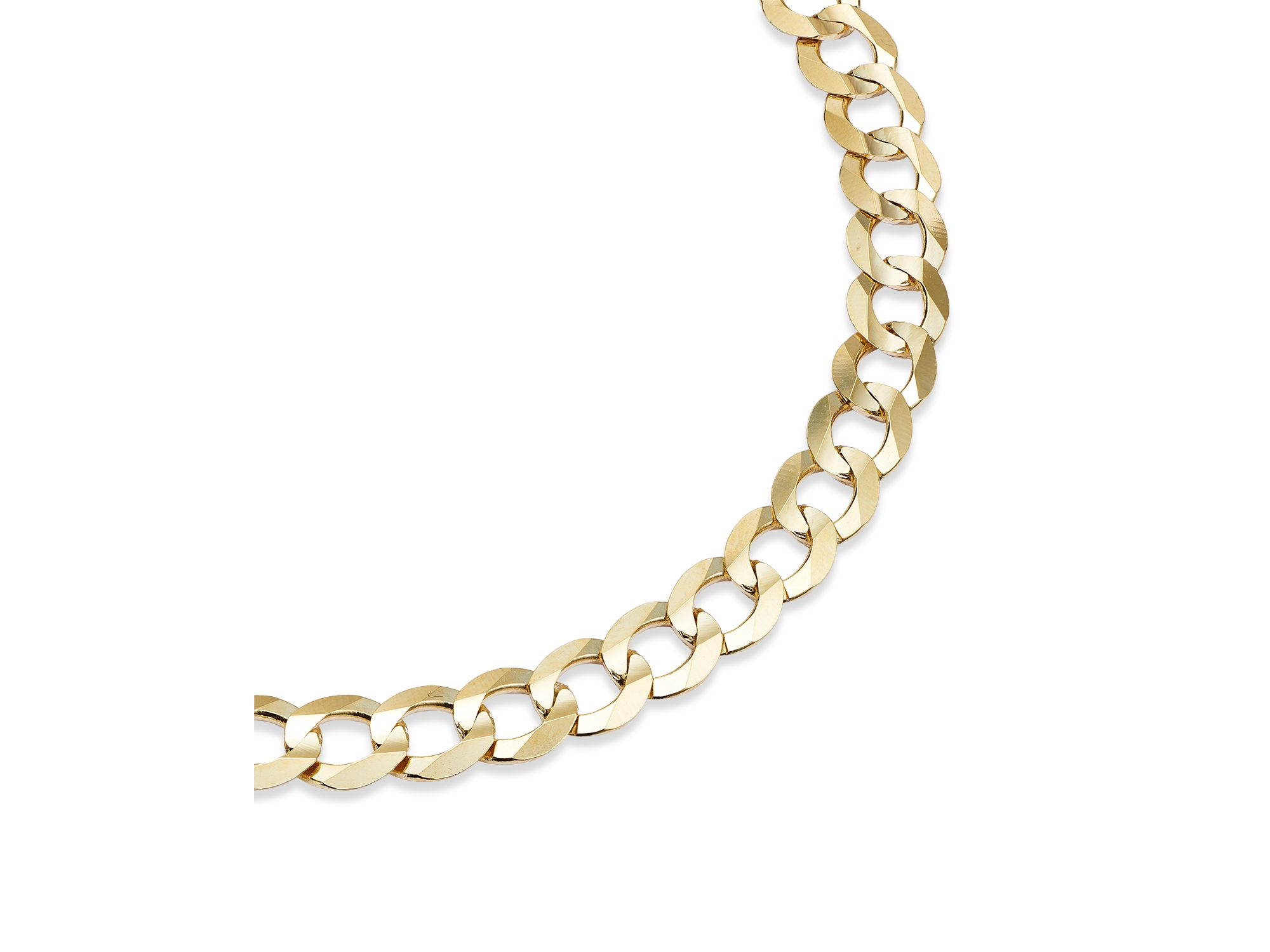 Men's Comfort Curb Link Chain Bracelet in 14K Yellow Gold — Image 3