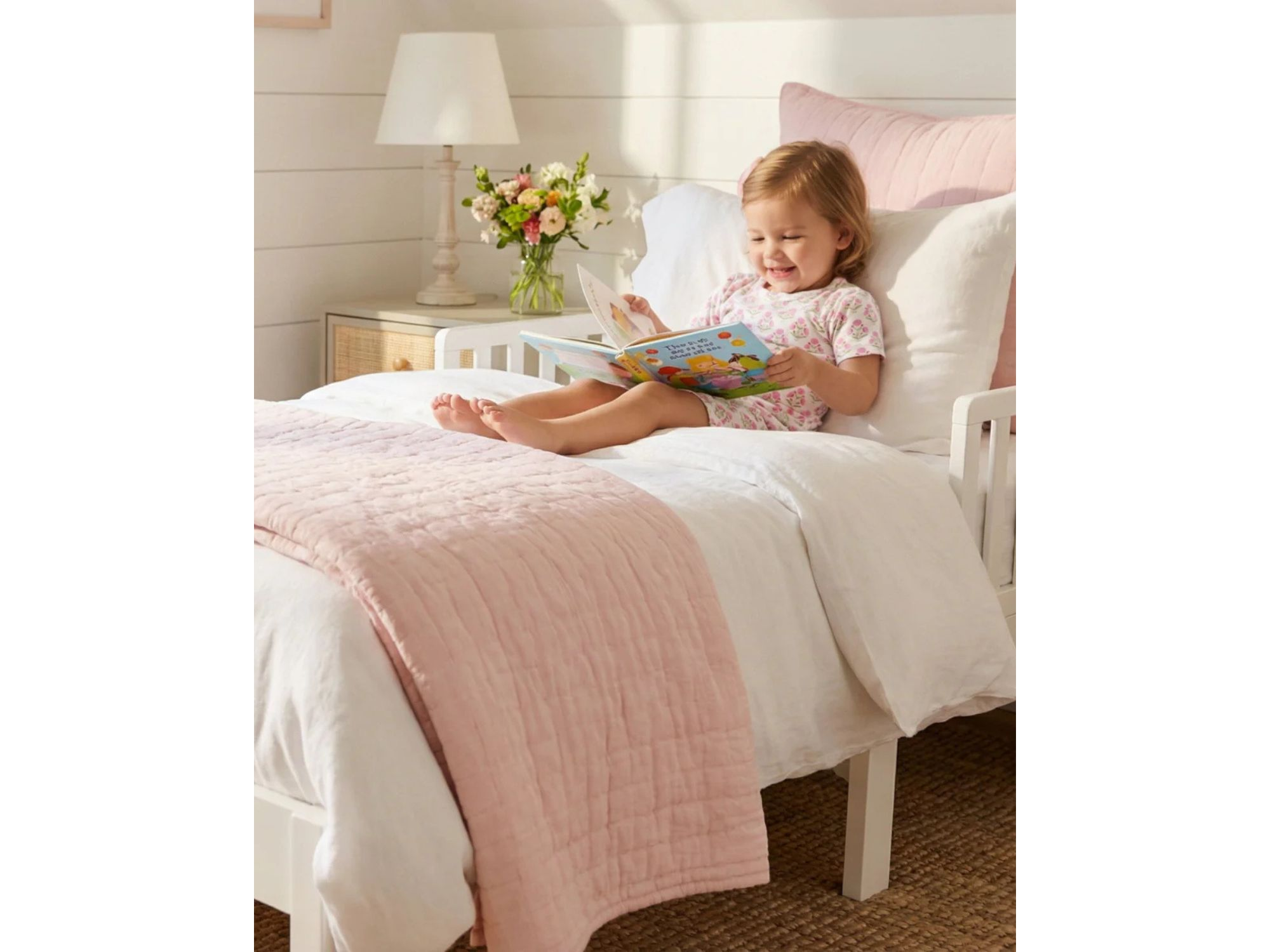 Girls' Pink Posy Pajama Set - Baby, Little Kid — Image 4