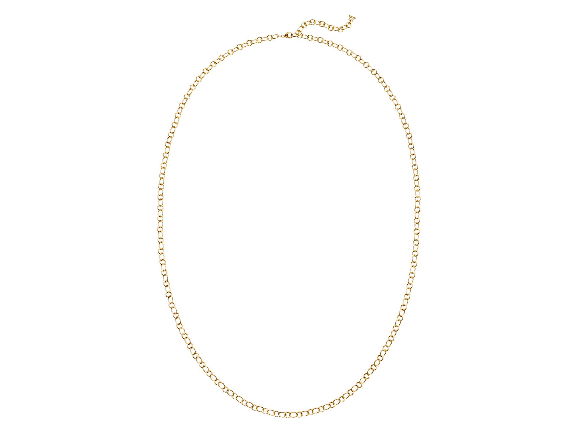 18K Yellow Gold Ribbon Chain Necklace, 32" — Image 3