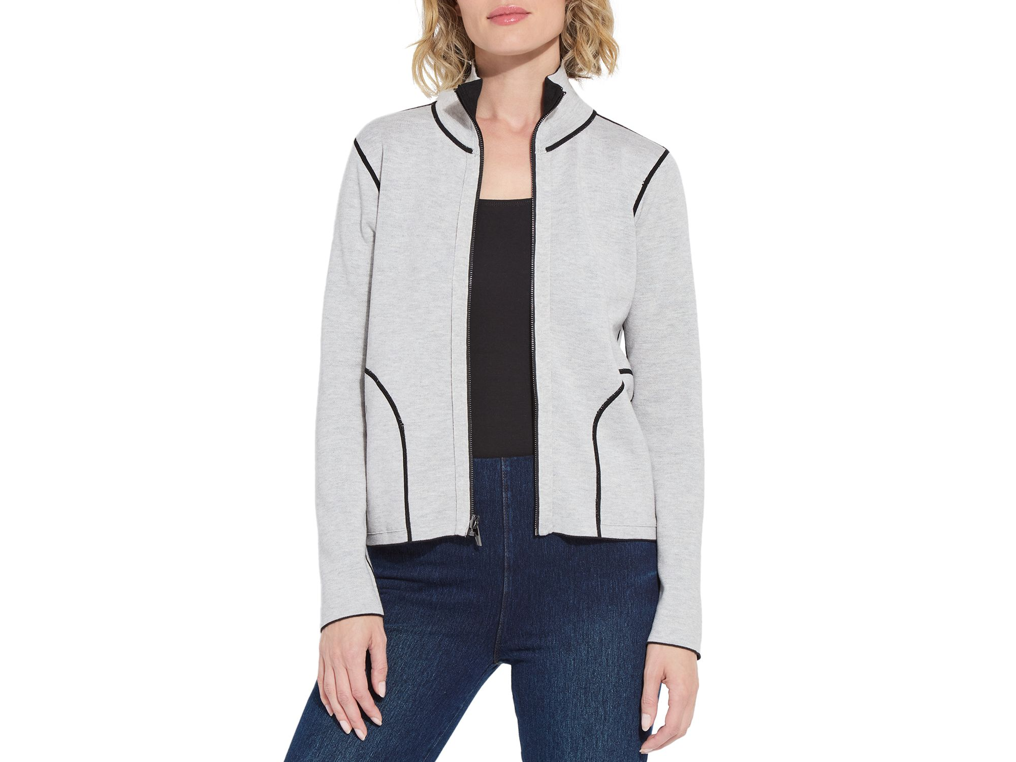 Reversible Cashmere Zip Up Cardigan — Image 5