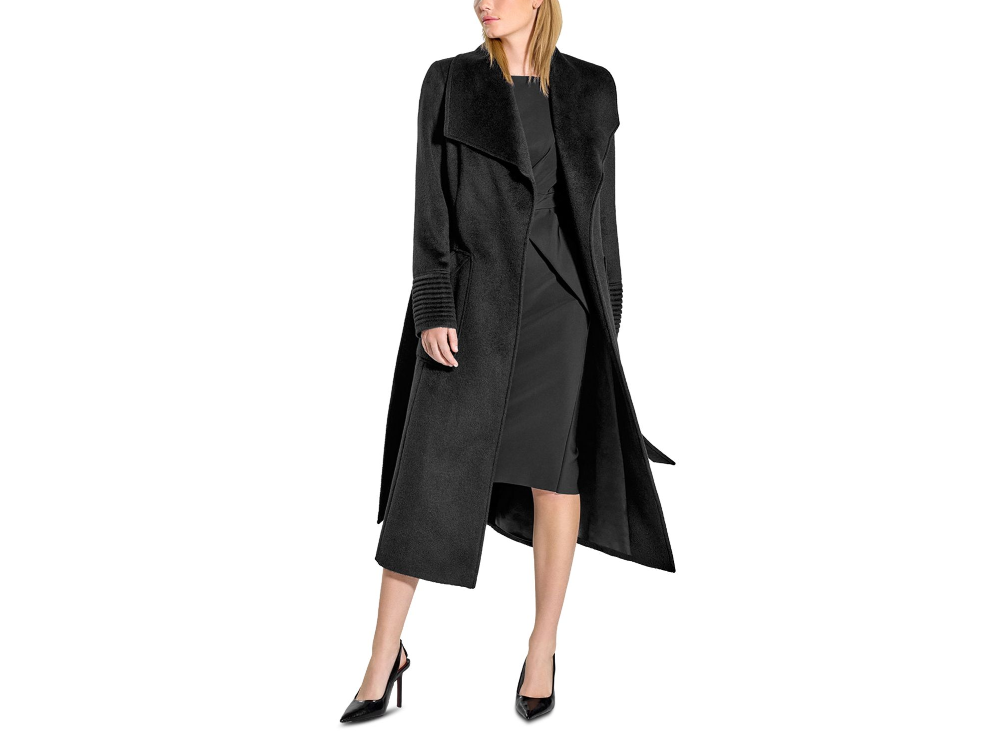 Wide Collar Long Wrap Coat — Image 5