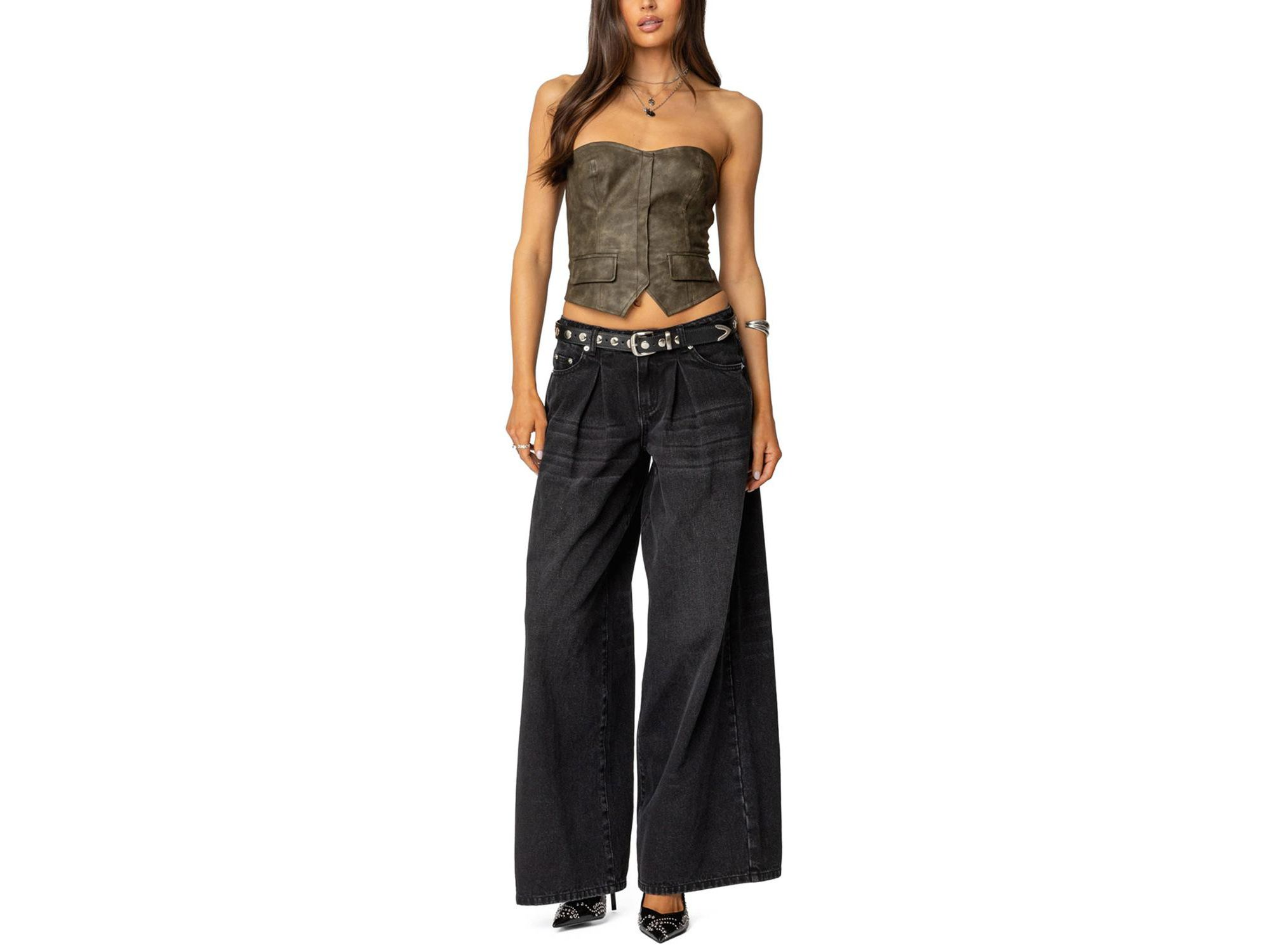 Maysen Faux Leather Corset — Image 3