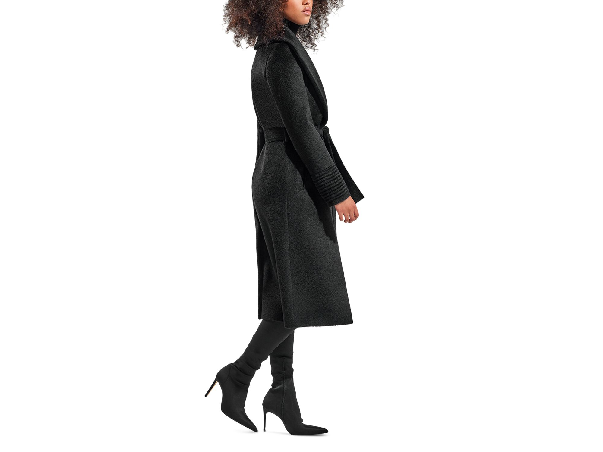 Suri Alpaca Blend Shawl Collar Wrap Coat — Image 5