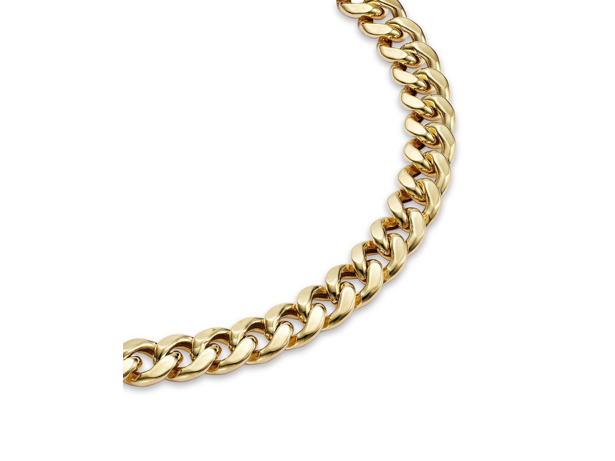 Men's Miami Cuban Chain Bracelet in 14K Yellow Gold — Image 3