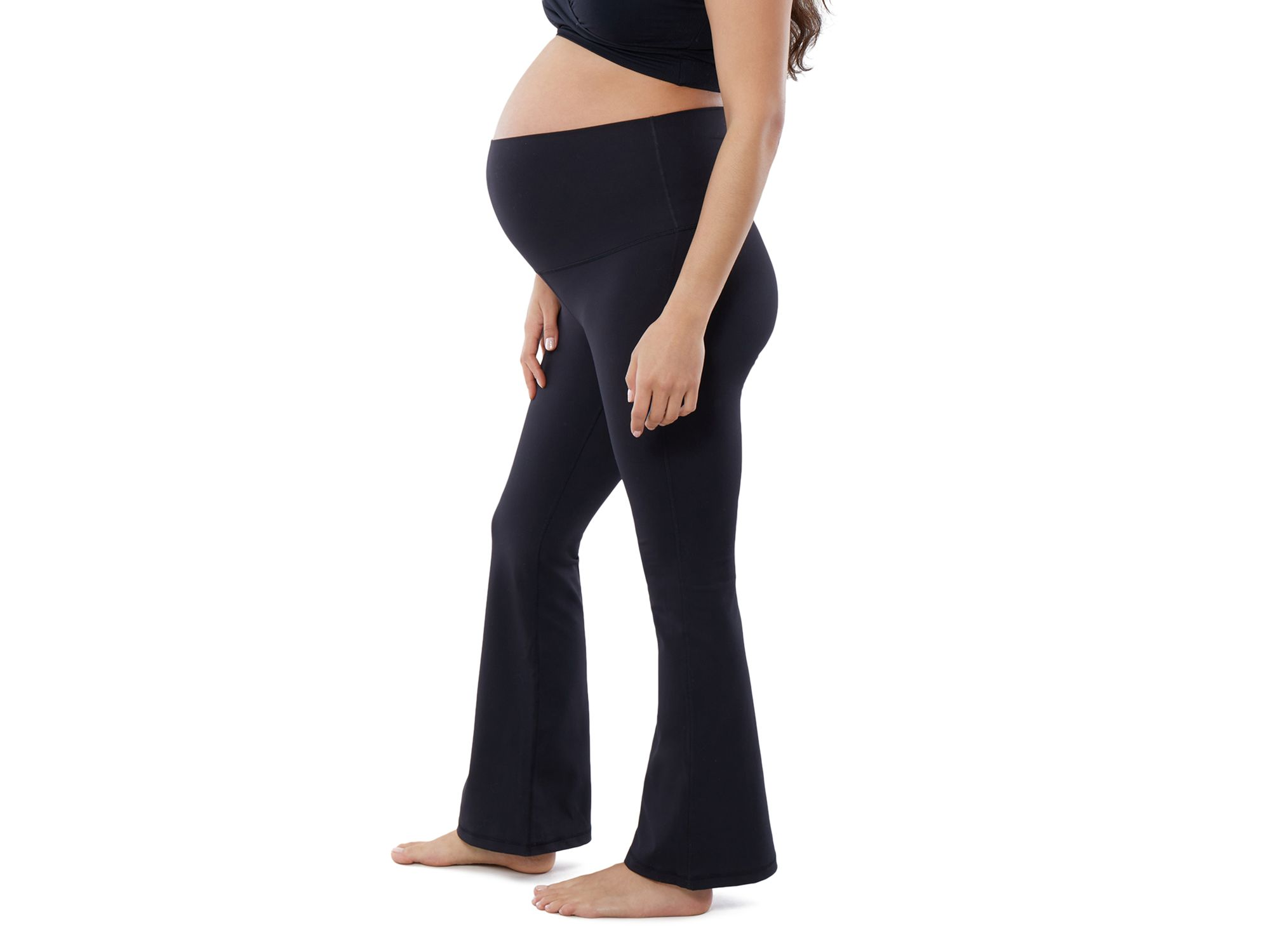 Fold Down Flared Maternity Leggings — Image 5