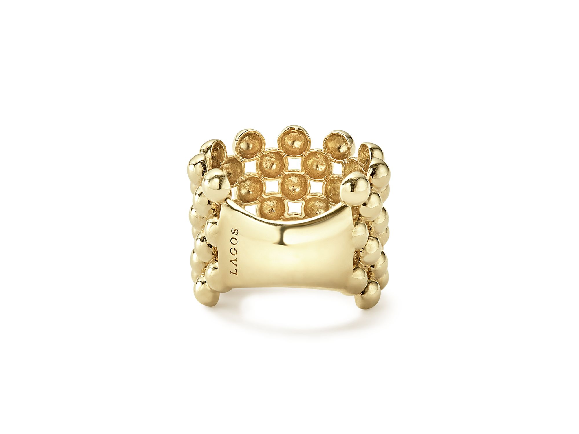 Caviar Gold Collection 18K Gold Wide Beaded Ring — Image 5