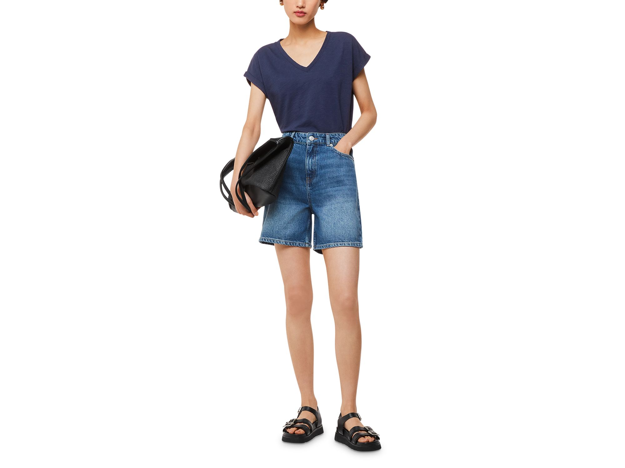 Willa V Neck Cap Sleeve Tee — Image 5
