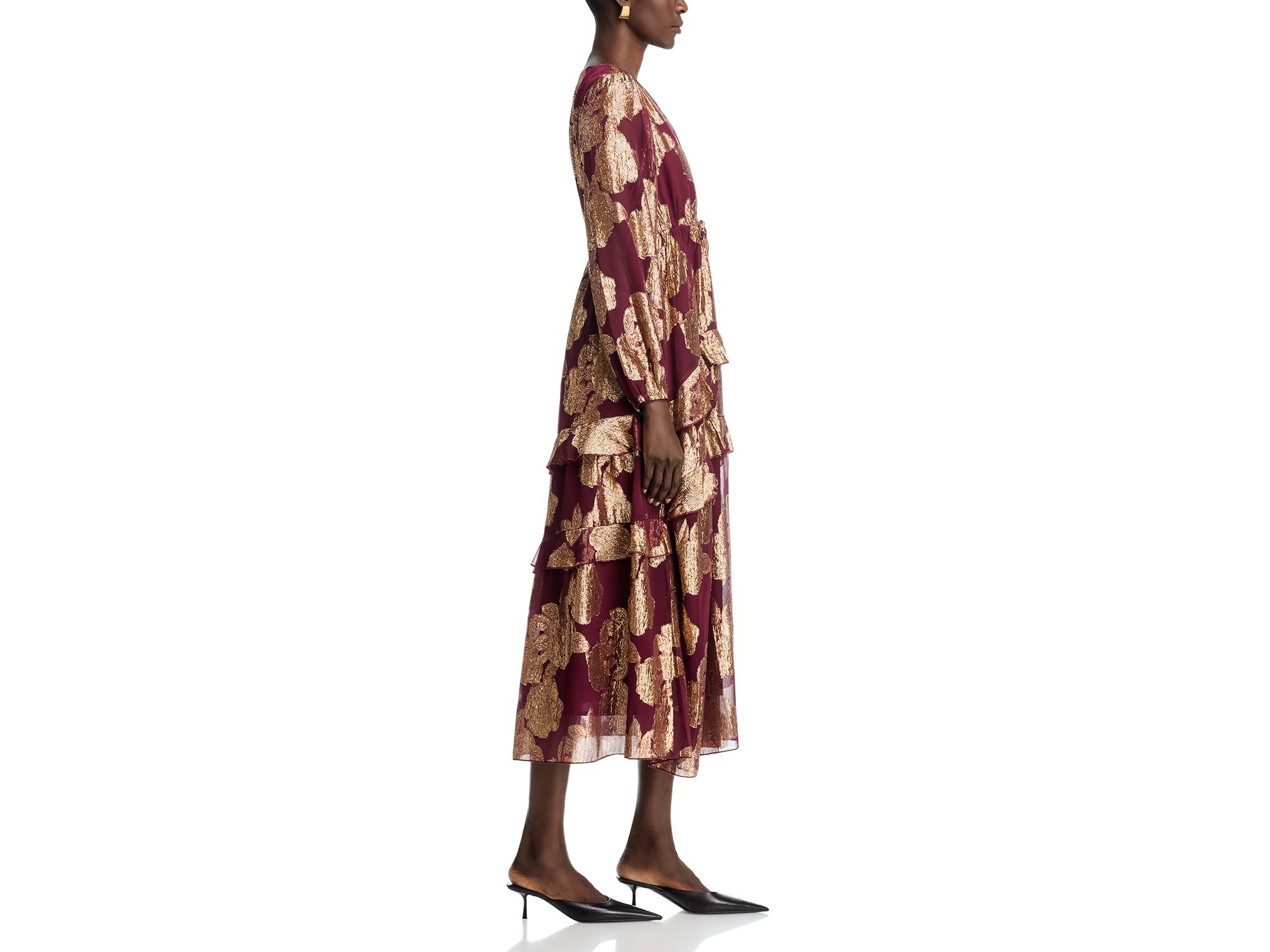 V Neck Ruffled Dress — Image 5