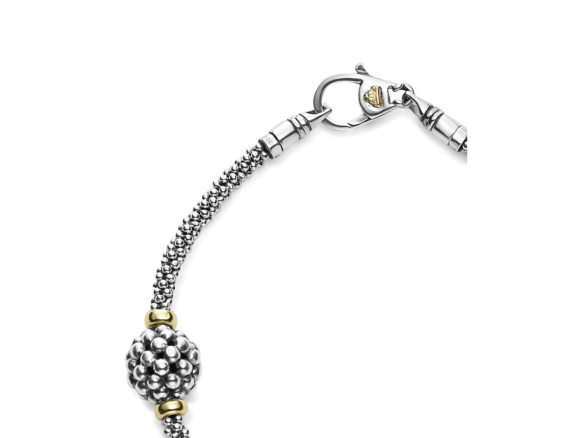 Sterling Silver Bracelet with Caviar Stations — Image 6