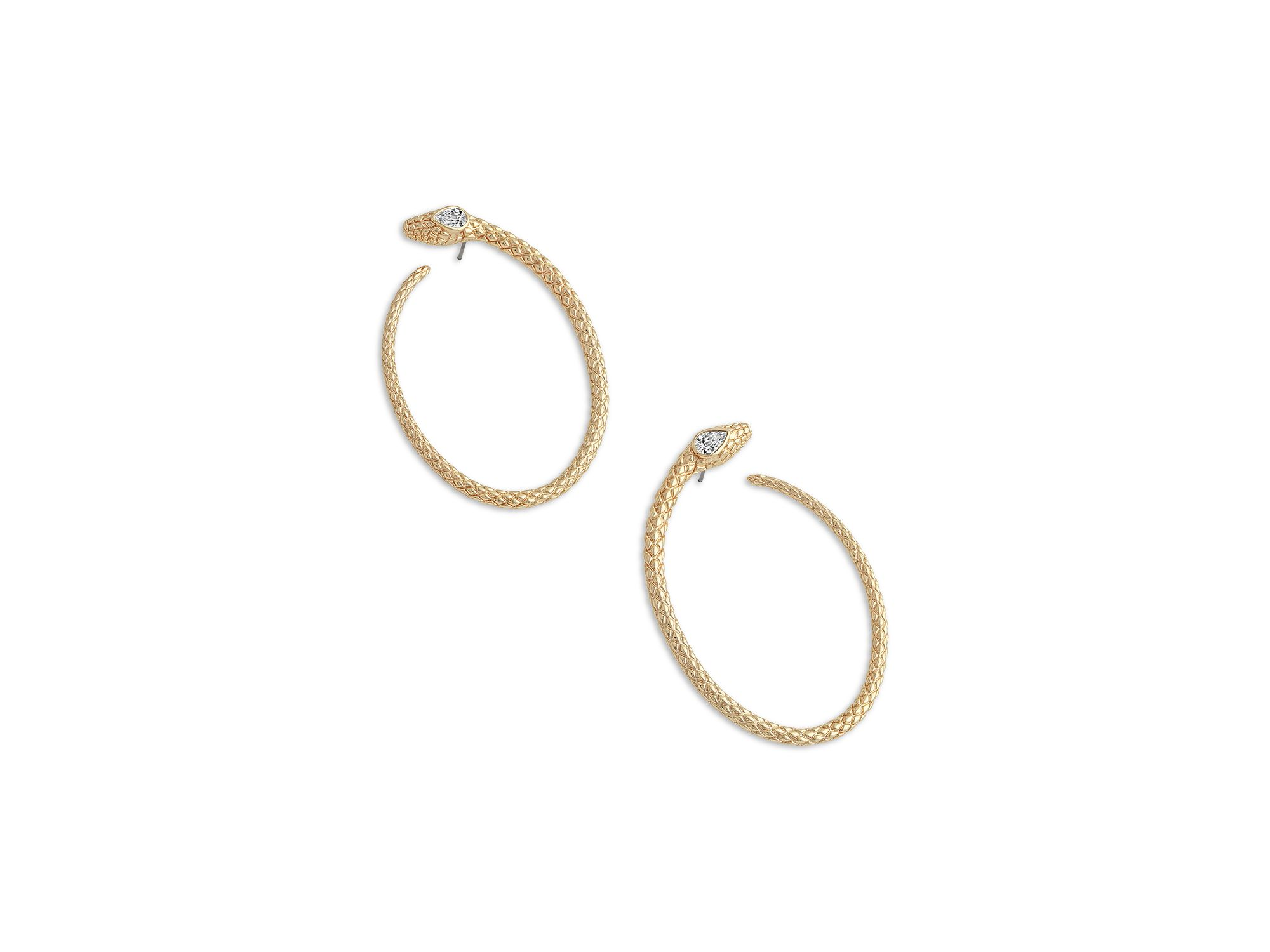 Crystal Serpent Hoop Earrings — Image 4