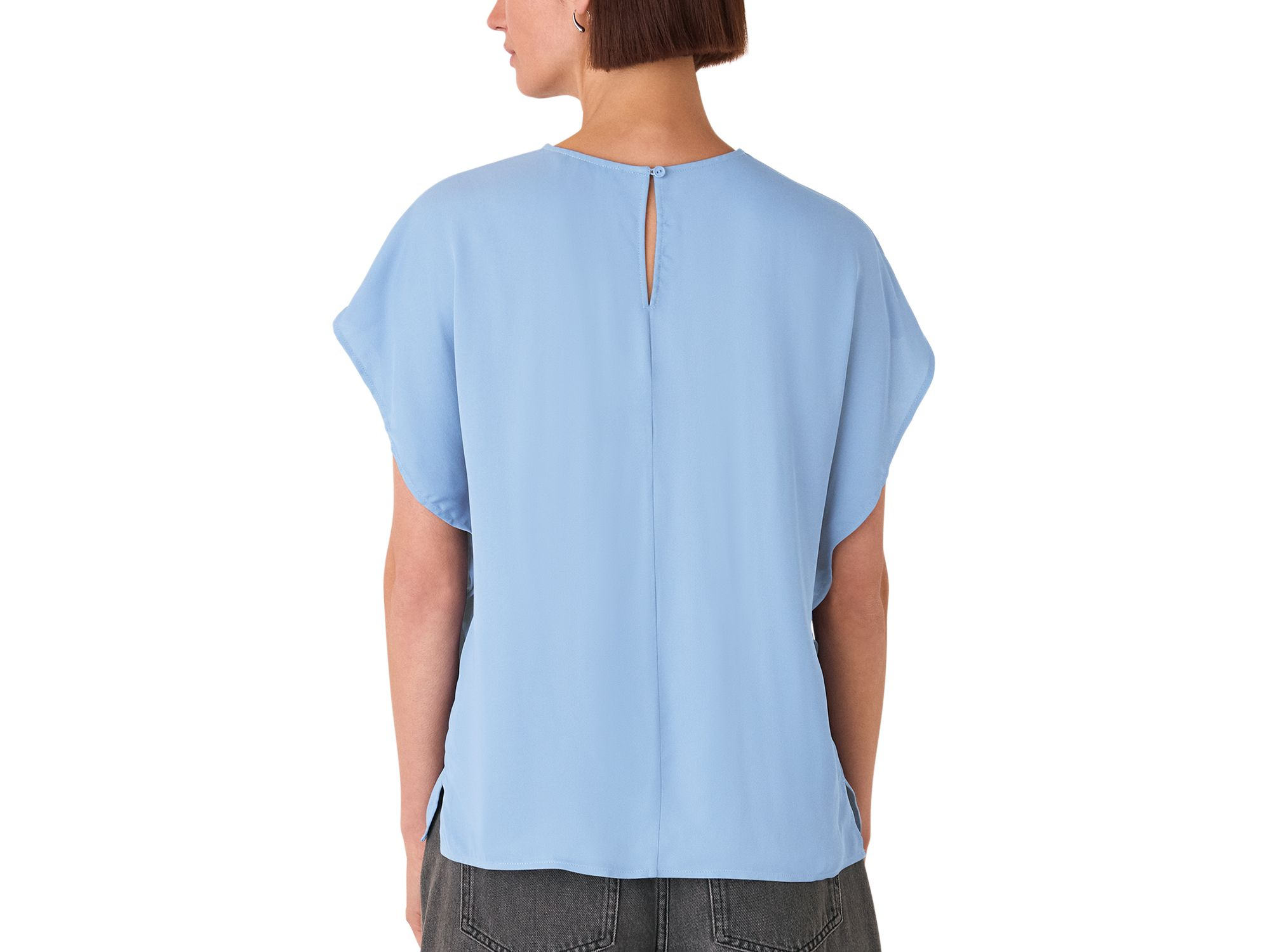 Short Sleeve Crepe Shell Top — Image 3
