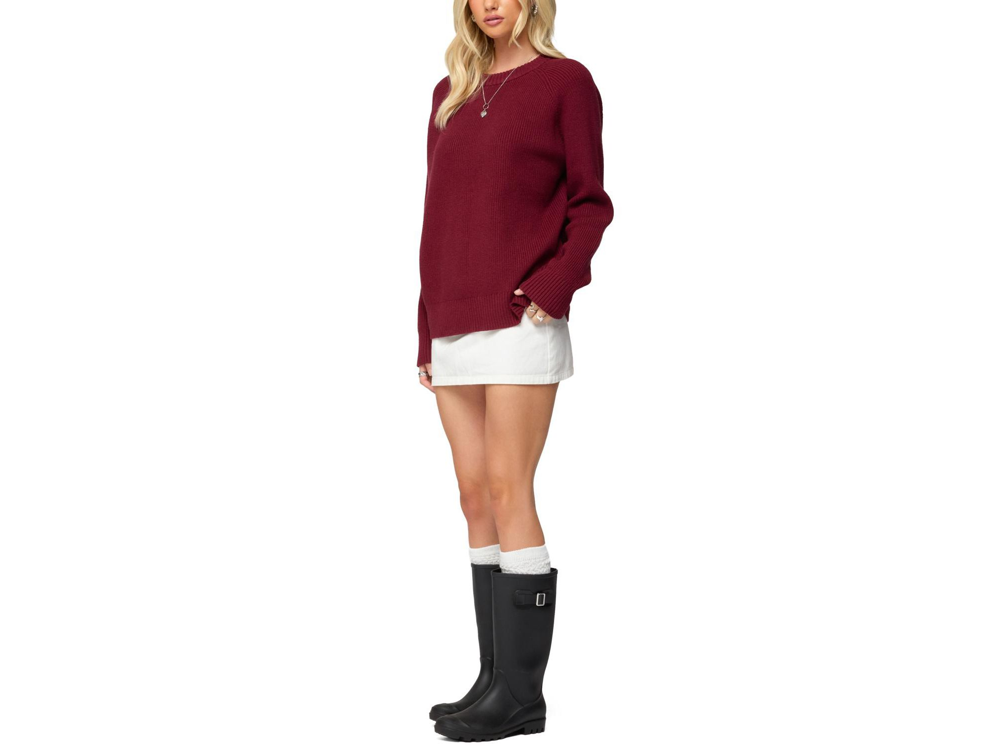 Lavonne Oversized Knit Raglan Sweater — Image 5