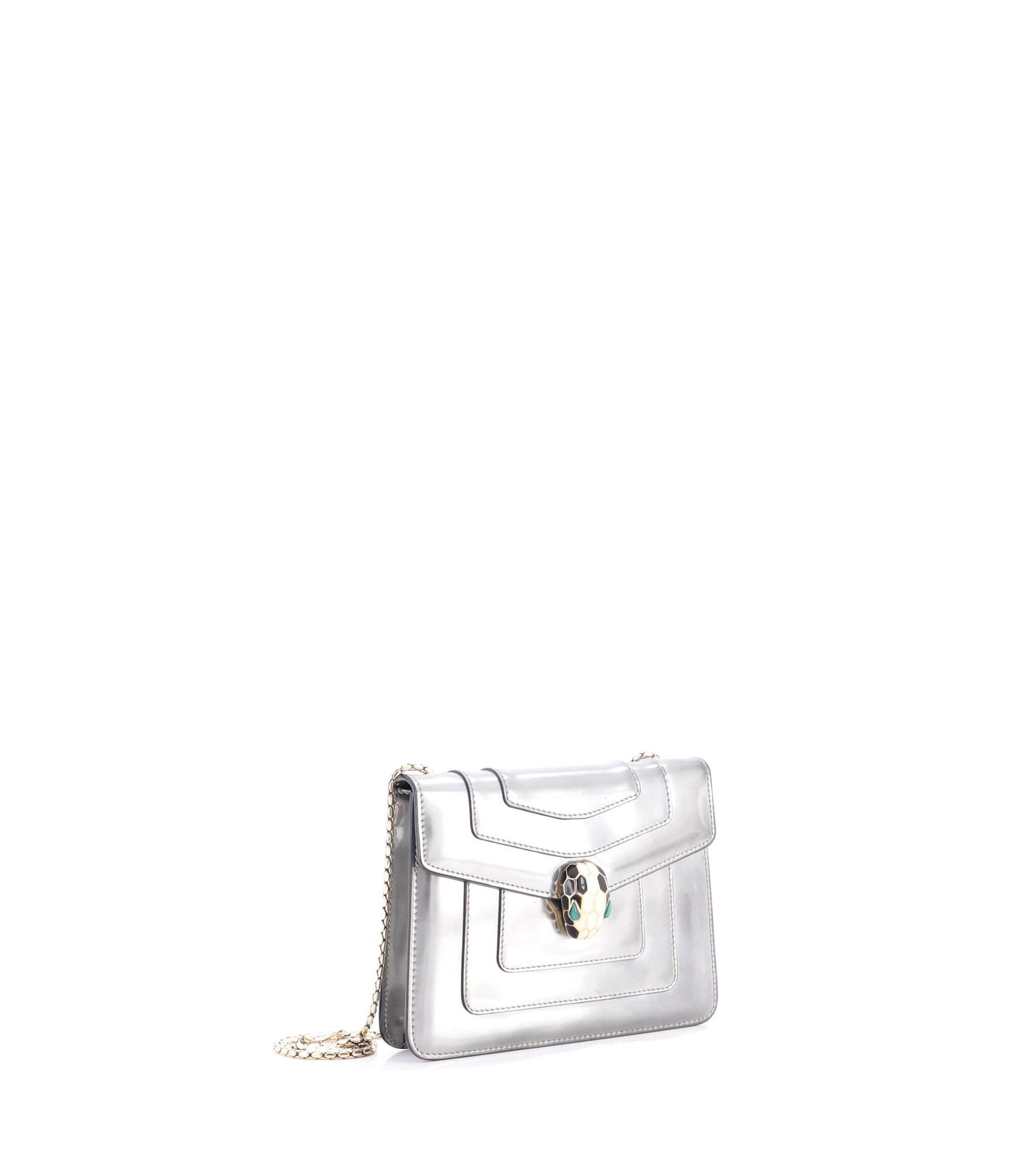 Small Serpenti Forever Square Shoulder Bag Metallic Leather — Image 6