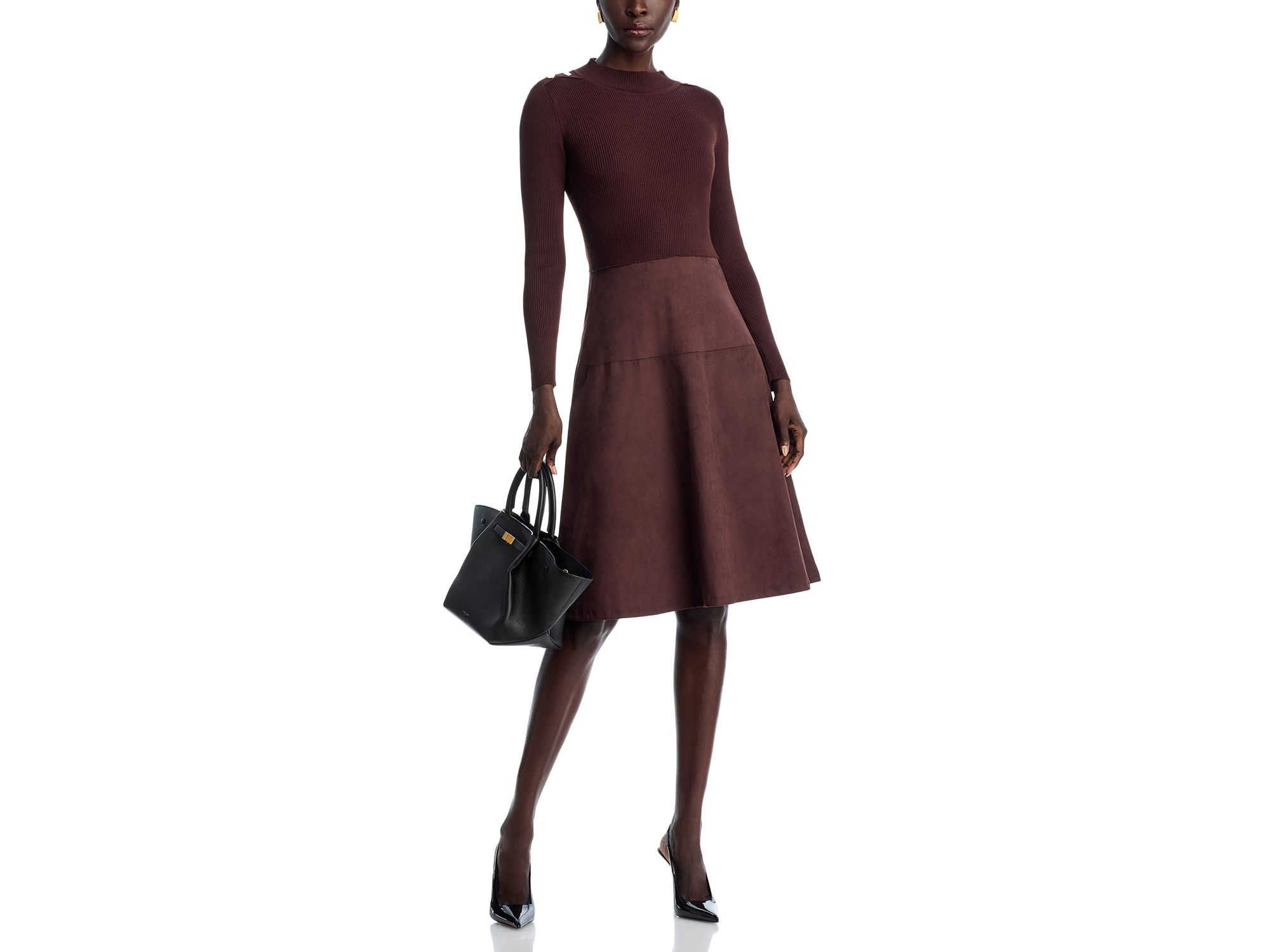 Mock Neck Long Sleeve Dress — Image 3