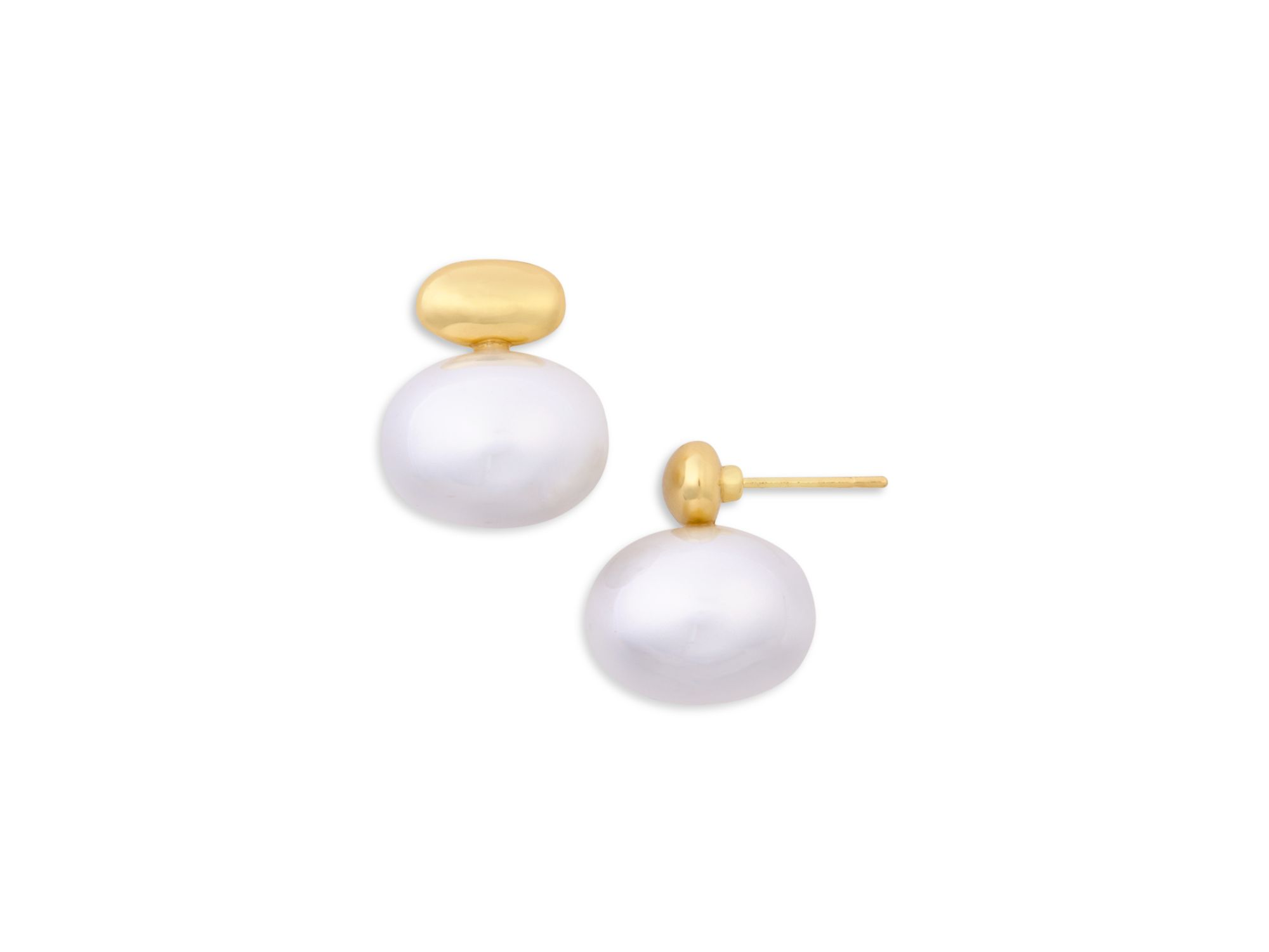 Bar & Imitation Pearl Earrings - Exclusive — Image 3