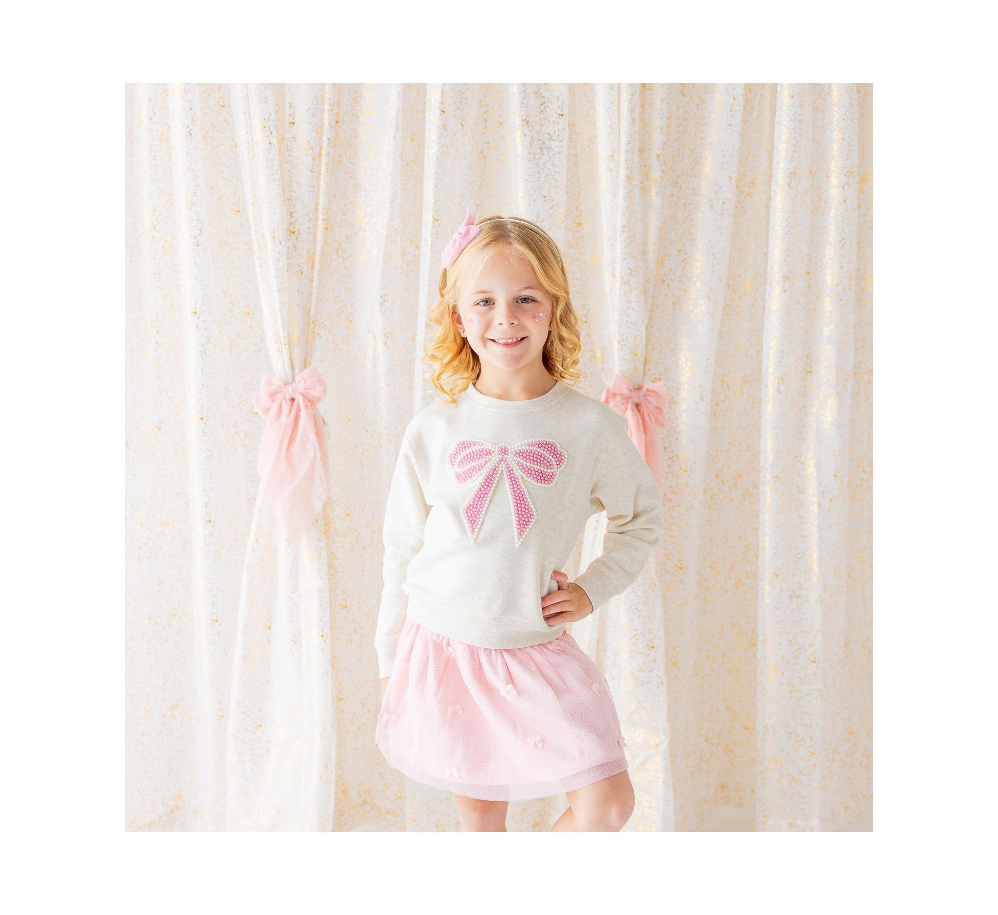 Girls' Pretty Pearl Tulle Bow Headband - Little Kid, Big Kid — Image 5