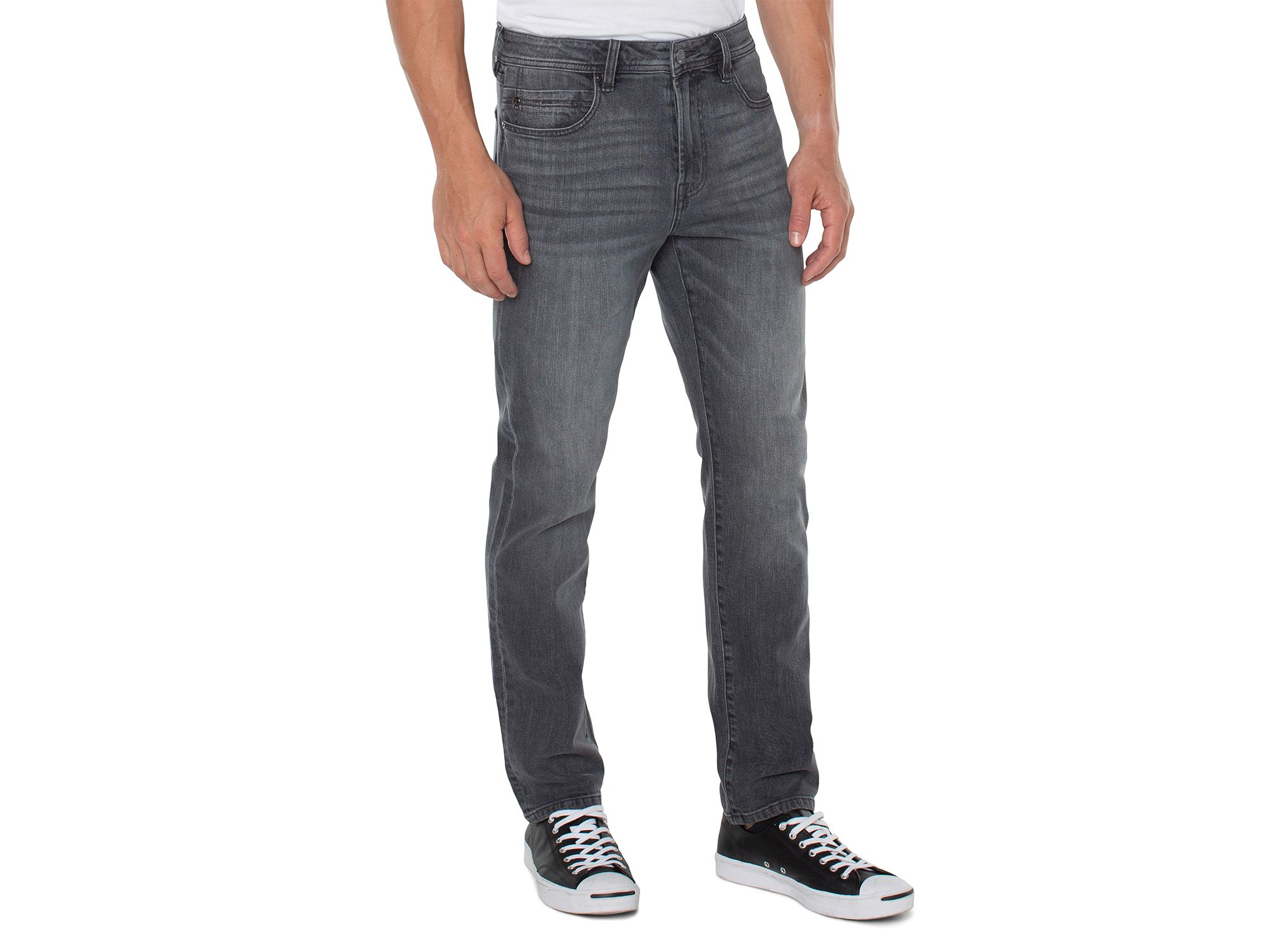 Kingston Modern Straight Jeans in Greystone — Image 3