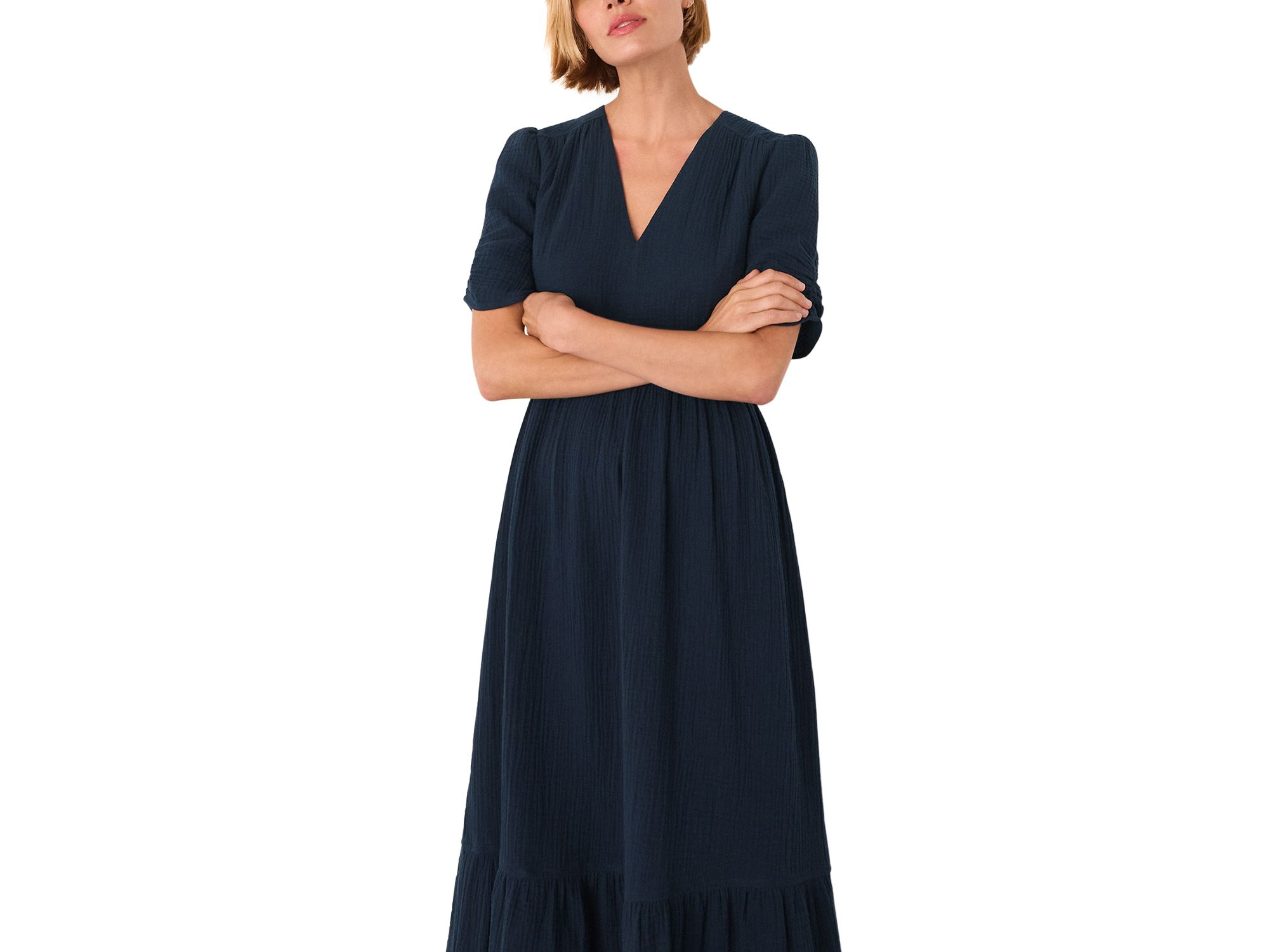 Textured Cotton Midi Dress — Image 3