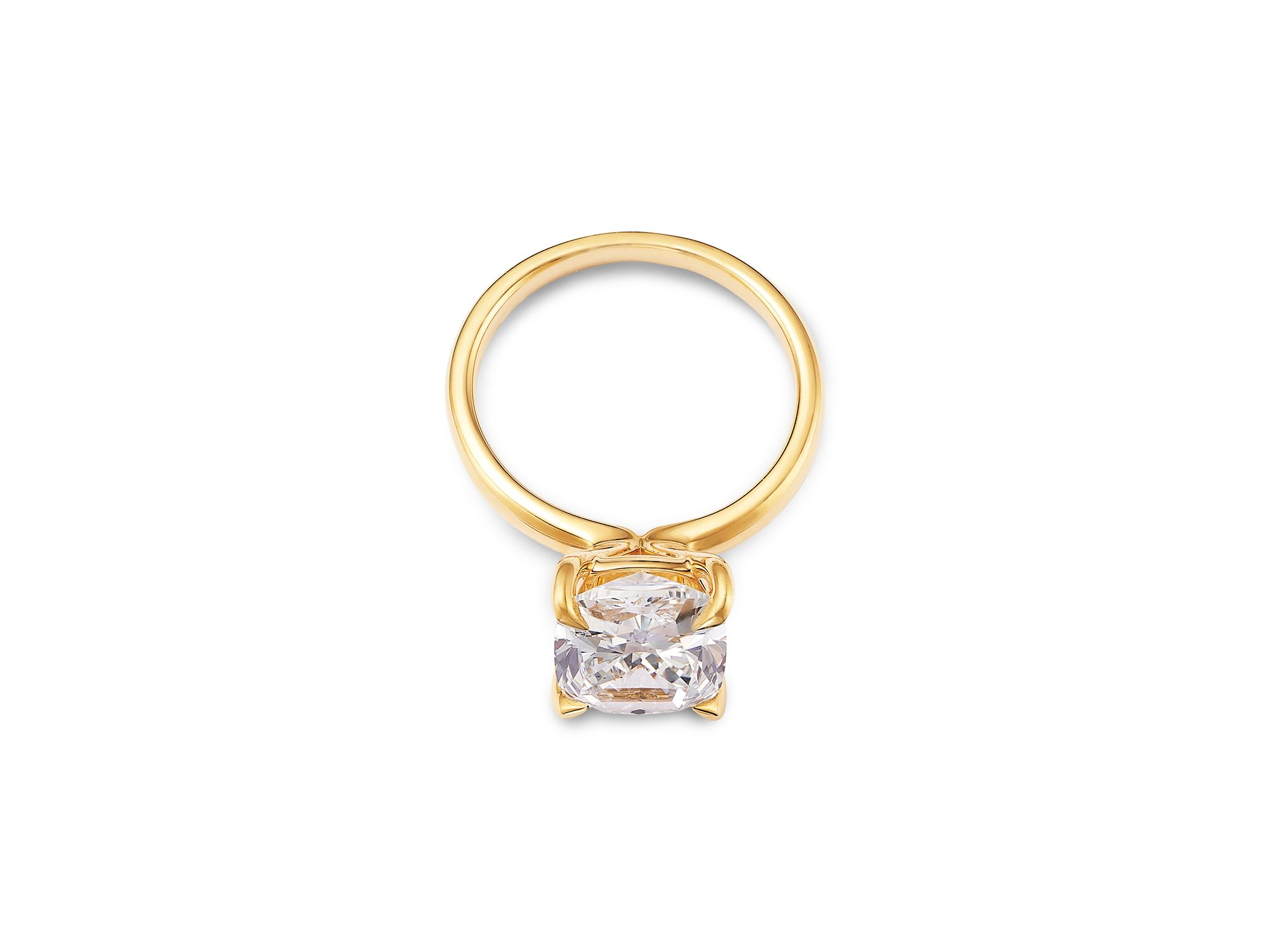 Luxe Collection Certified Lab Grown Diamond Elongated Cushion Cut Engagement Ring in 18K Yellow Gold, 5.0 tcw — Image 3