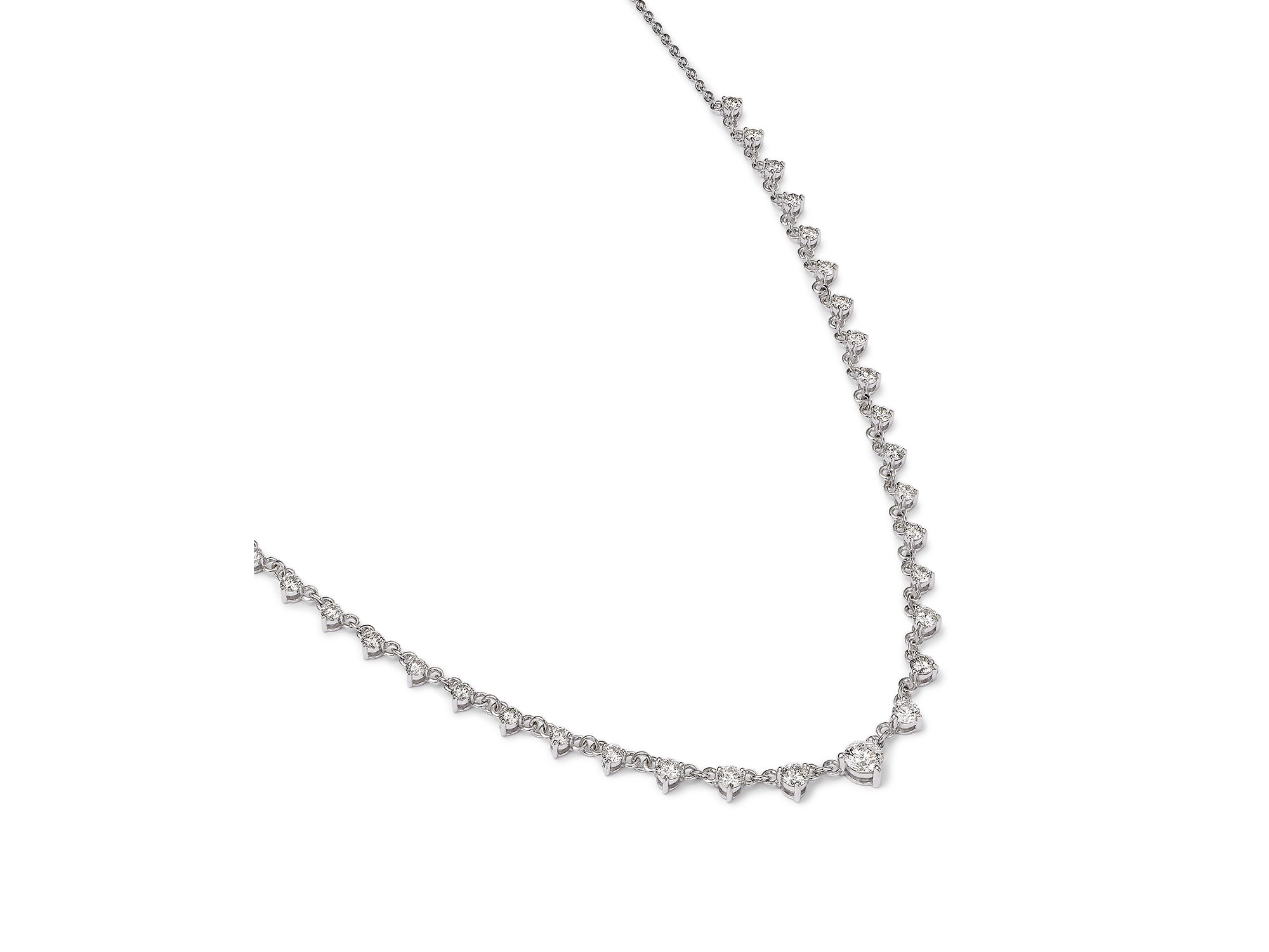 Diamond Prong Necklace in 14K White Gold, 2.25 tcw — Image 3