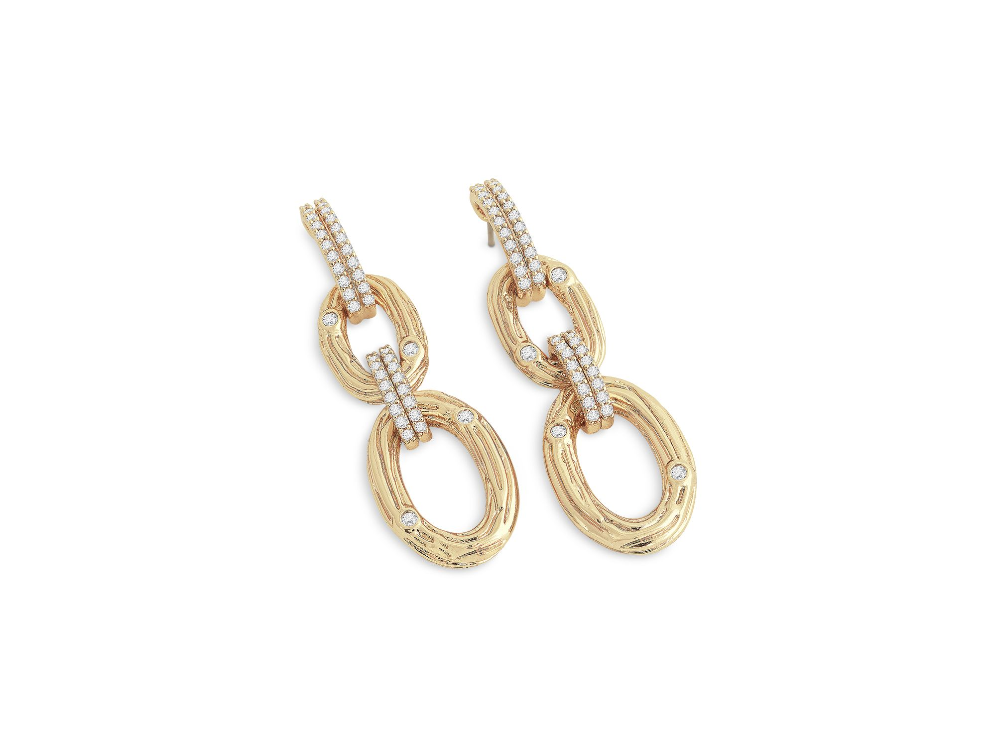 Enchanted Forest Chain Earrings in 18K Gold Plated — Image 4