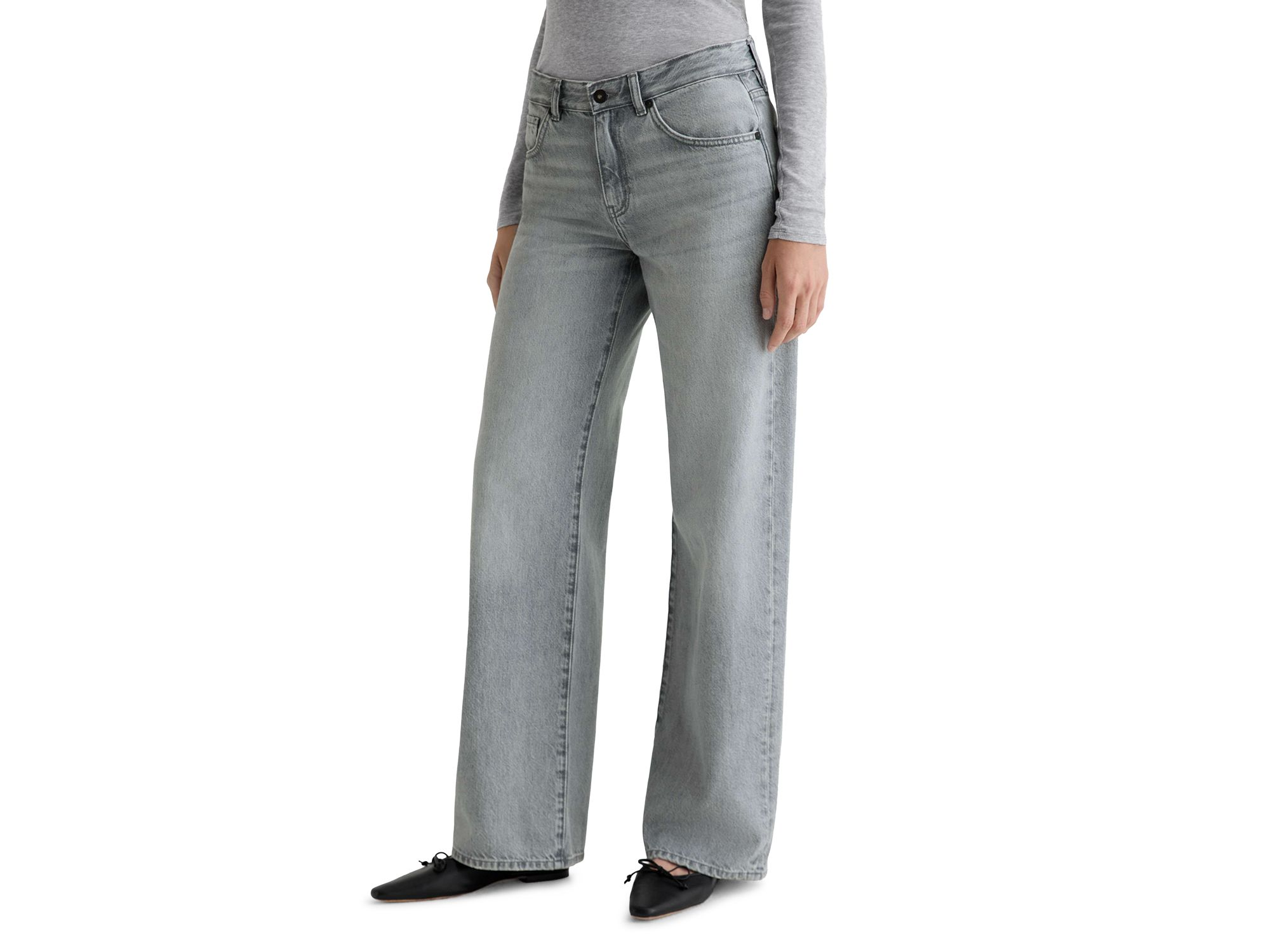 Adria Low Rise Wide Leg Jeans in Al Fresco — Image 6