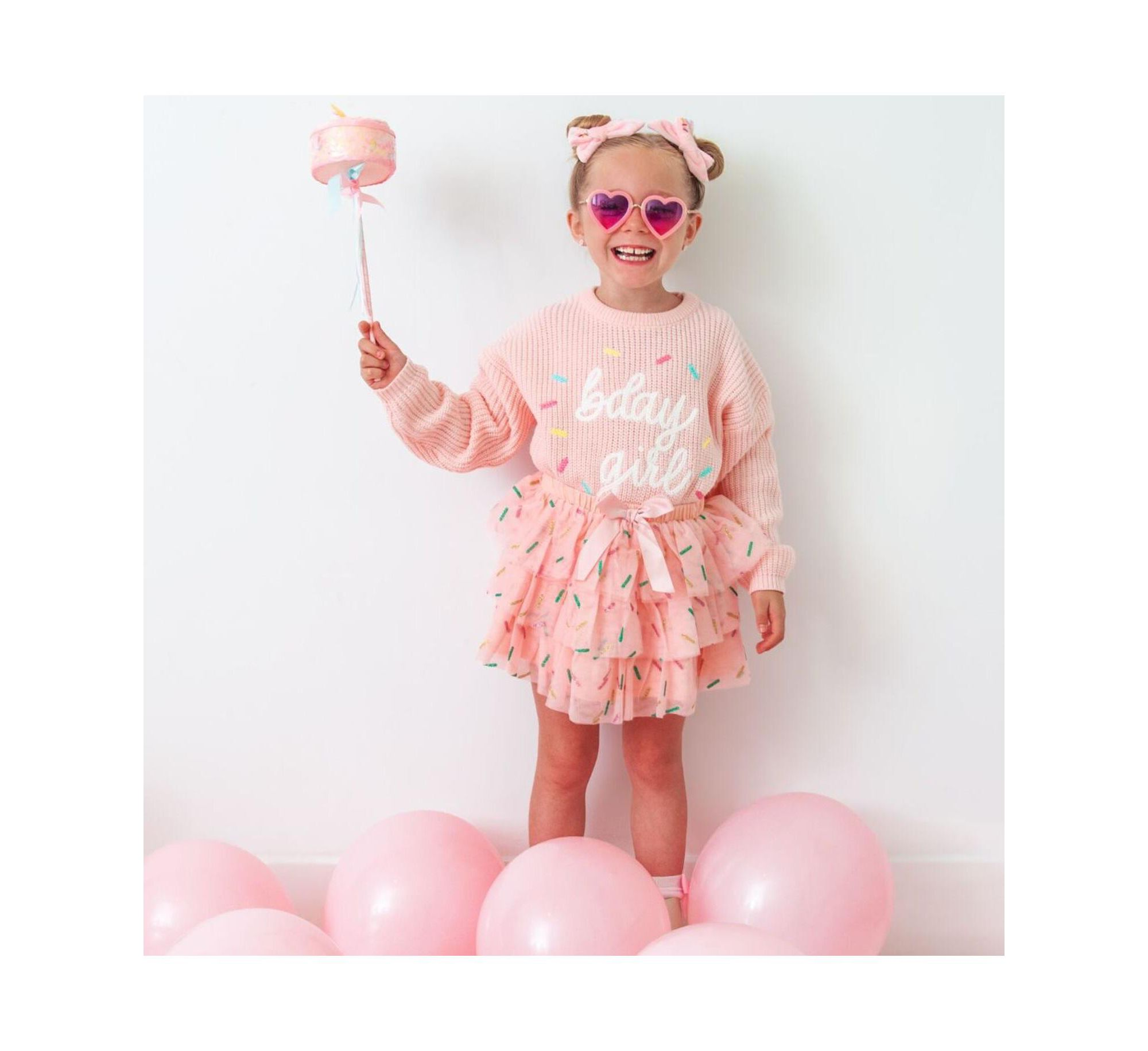 Girl's Birthday Girl Sprinkle Knit Sweater - Little Kid, Big Kid — Image 4
