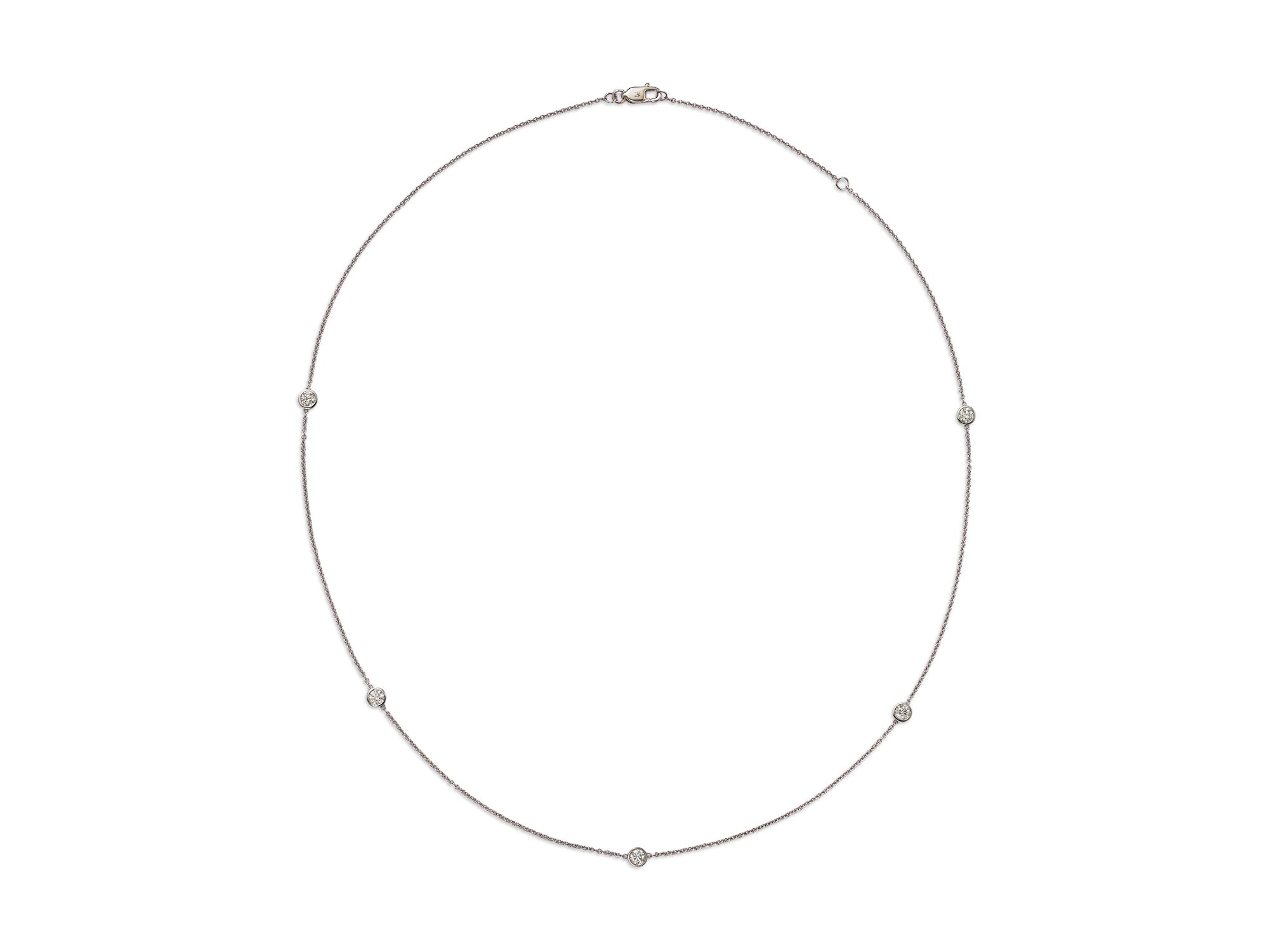 Diamond Station Necklace in 14K White Gold, .50 tcw - Exclusive — Image 4