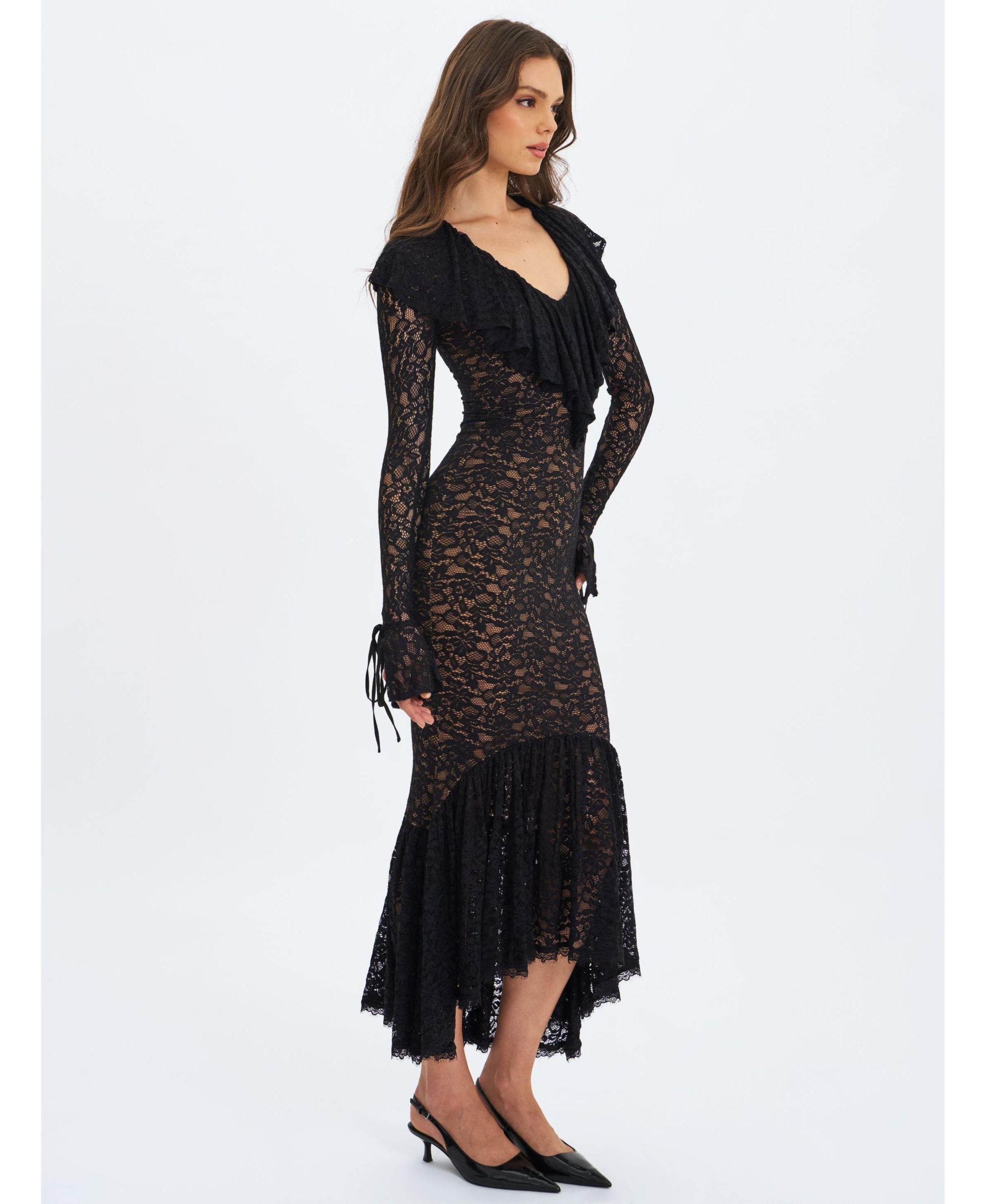 Parisa Lace Ruffled Mermaid Maxi Dress — Image 6
