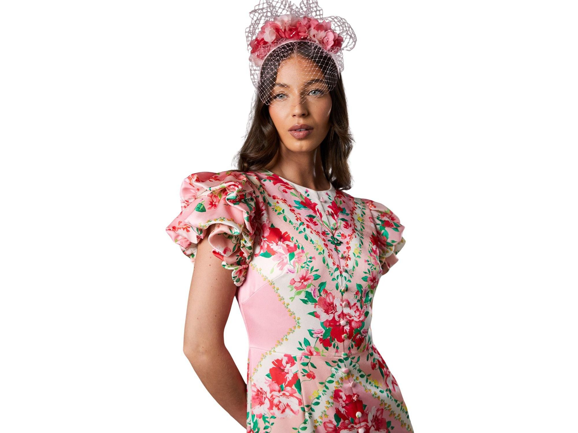 Lisa Printed Ruffle Hem Midi Dress — Image 3