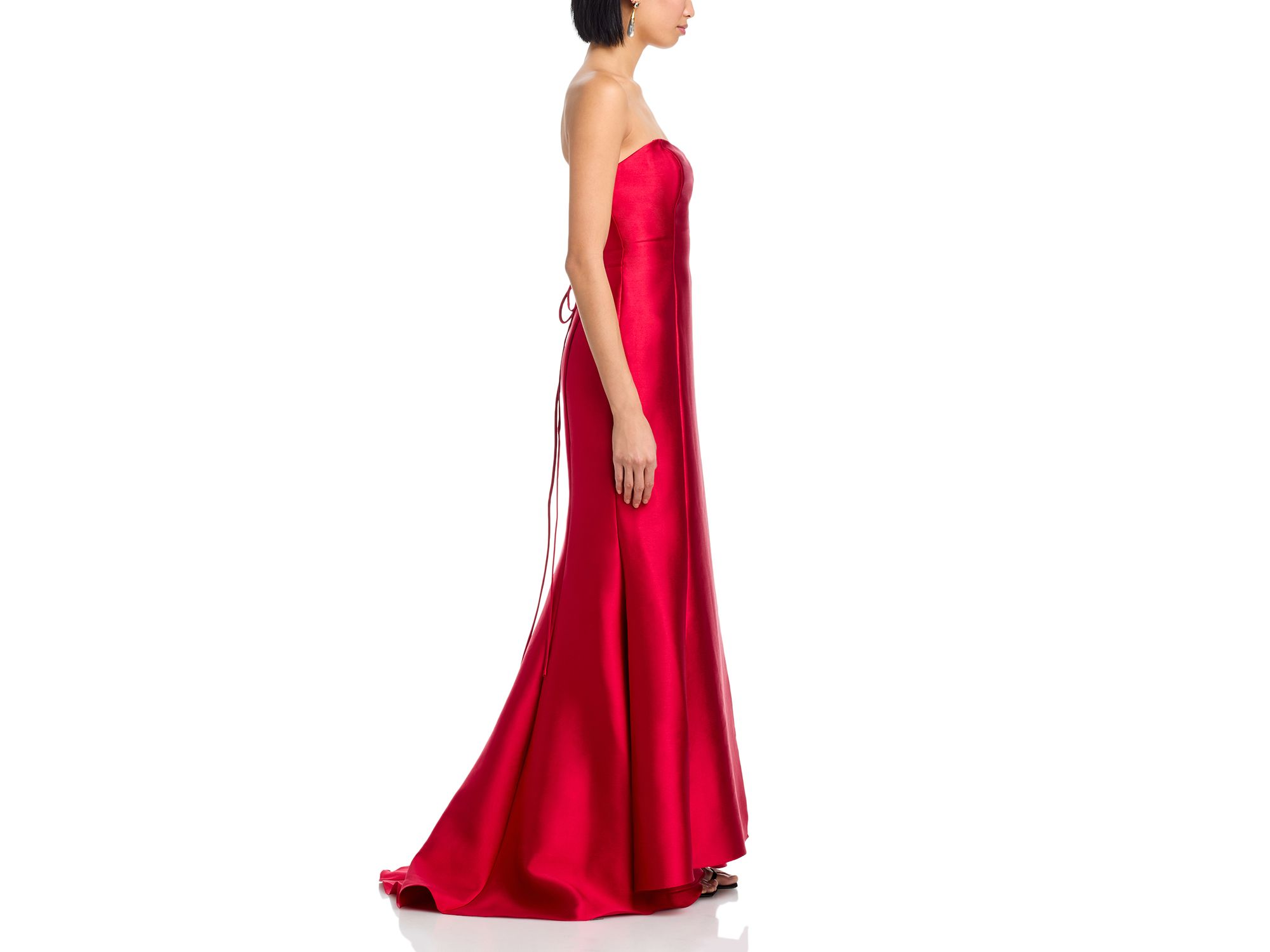Mikado Lace Up Back Strapless Gown - Exclusive — Image 5