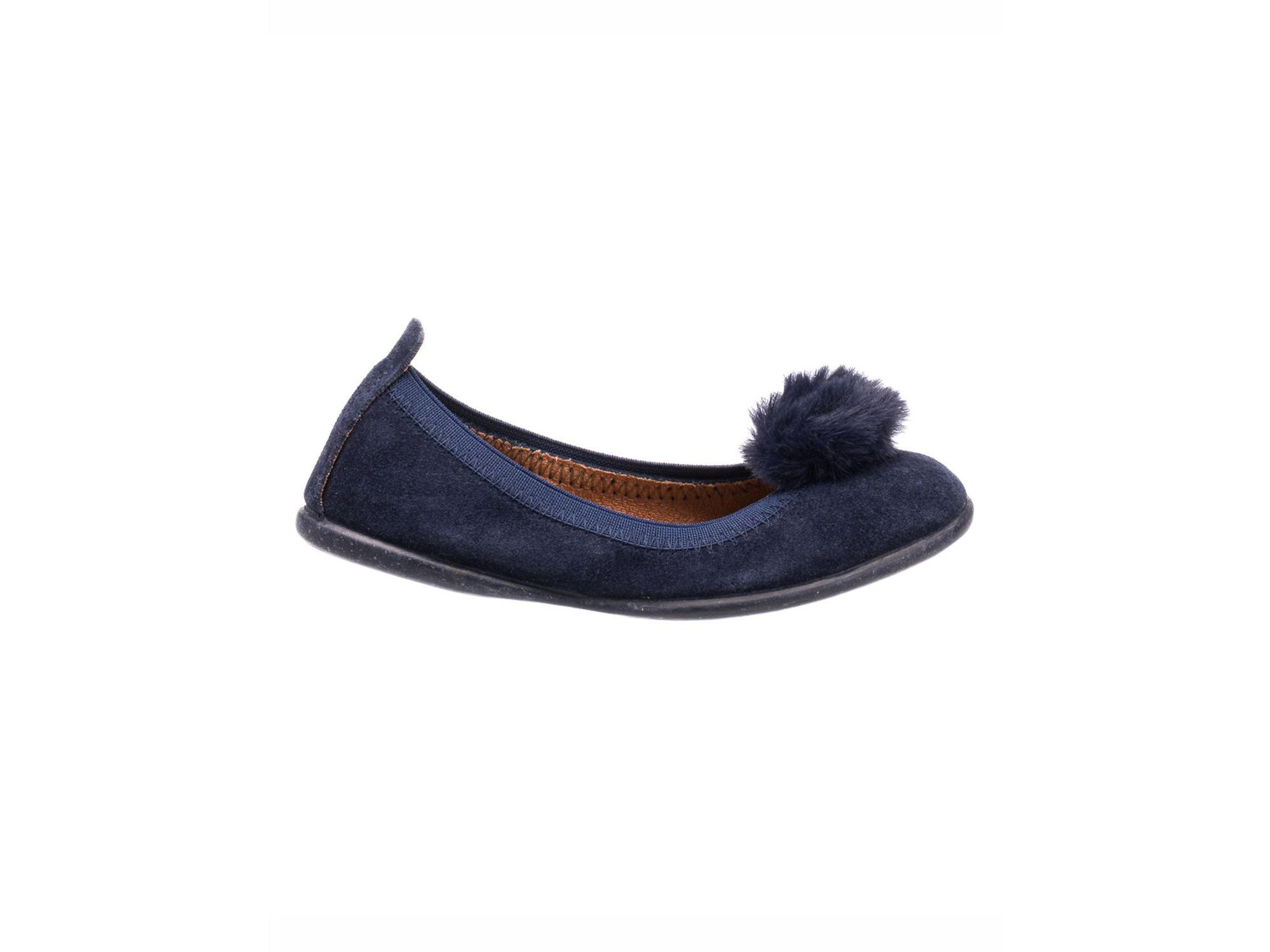 Unisex Suede Pom Pom Ballerina — Image 3