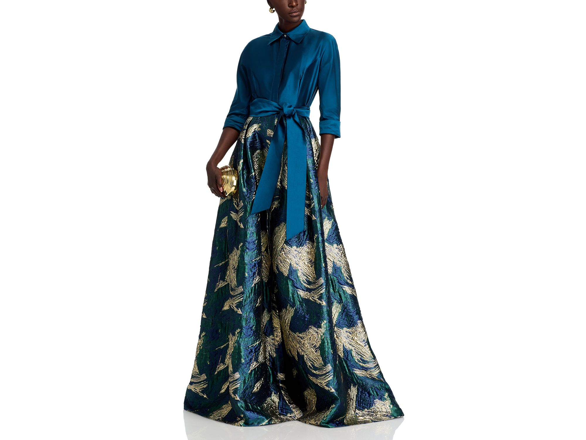 Taffeta Jacquard Shirt Gown — Image 5