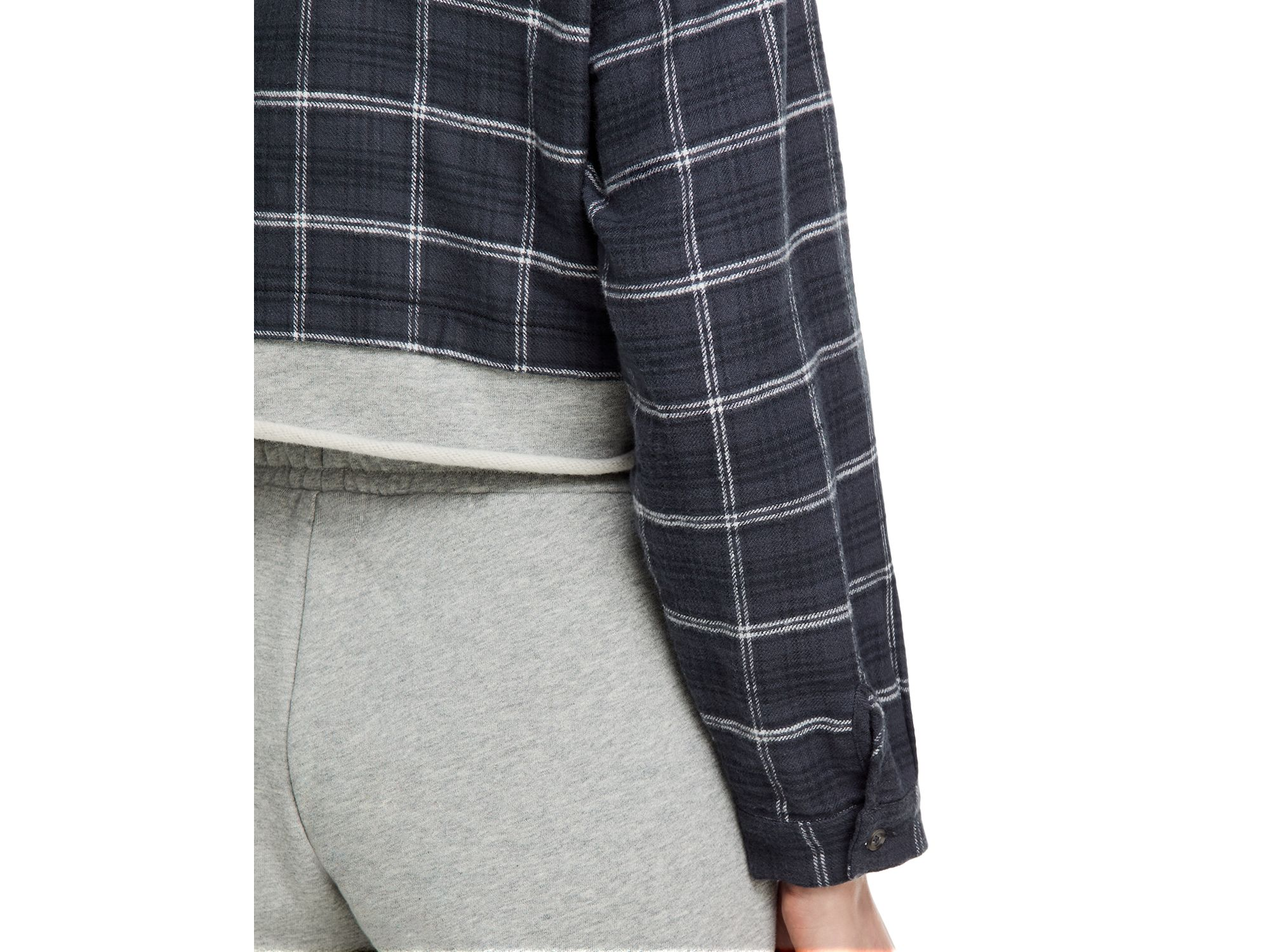 Midnight Plaid Flannel Shirt & French Terry Wide Leg Pants — Image 3