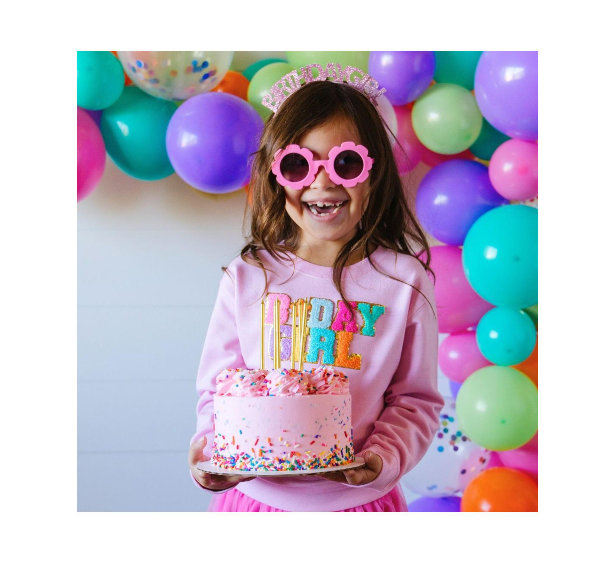 Girl Pastel Rainbow Birthday Girl Headband - Little Kid, Big Kid — Image 4
