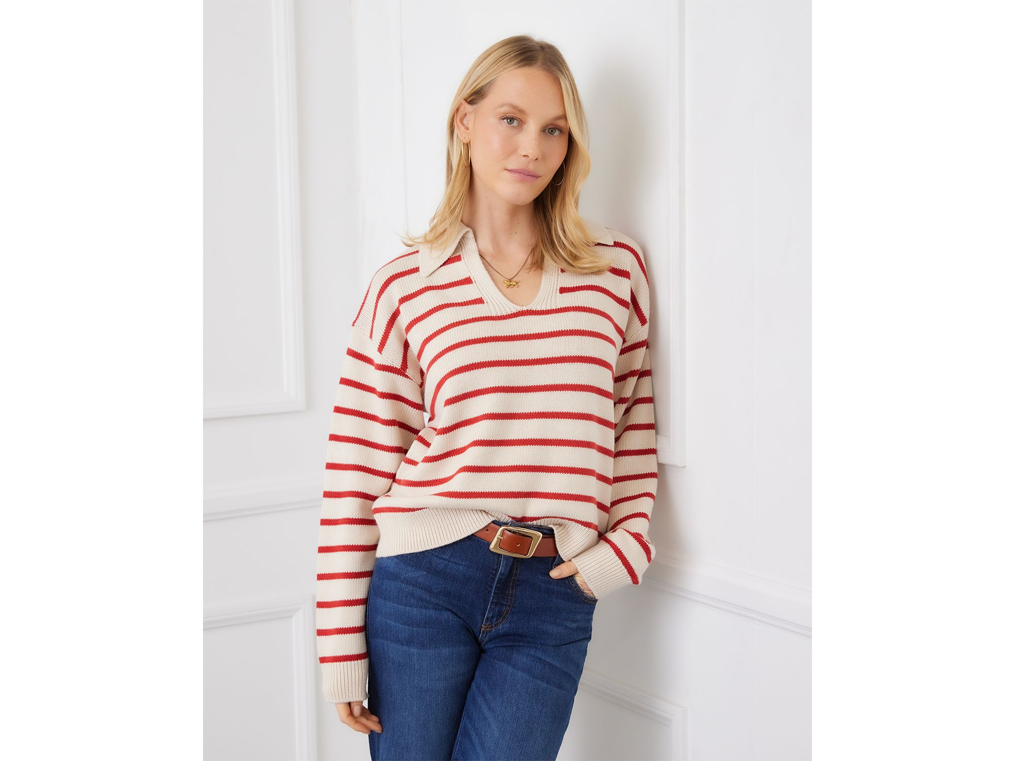 Stripe Polo Sweater — Image 4