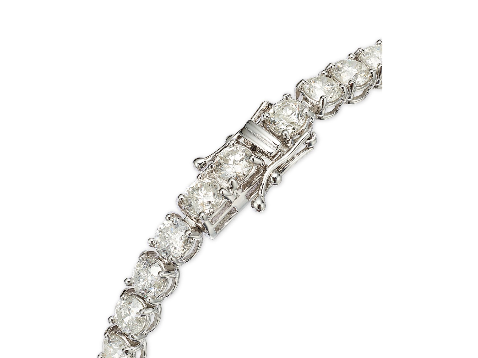 Certified Diamond Tennis Bracelet in 14K White Gold, 15.0 tcw — Image 3