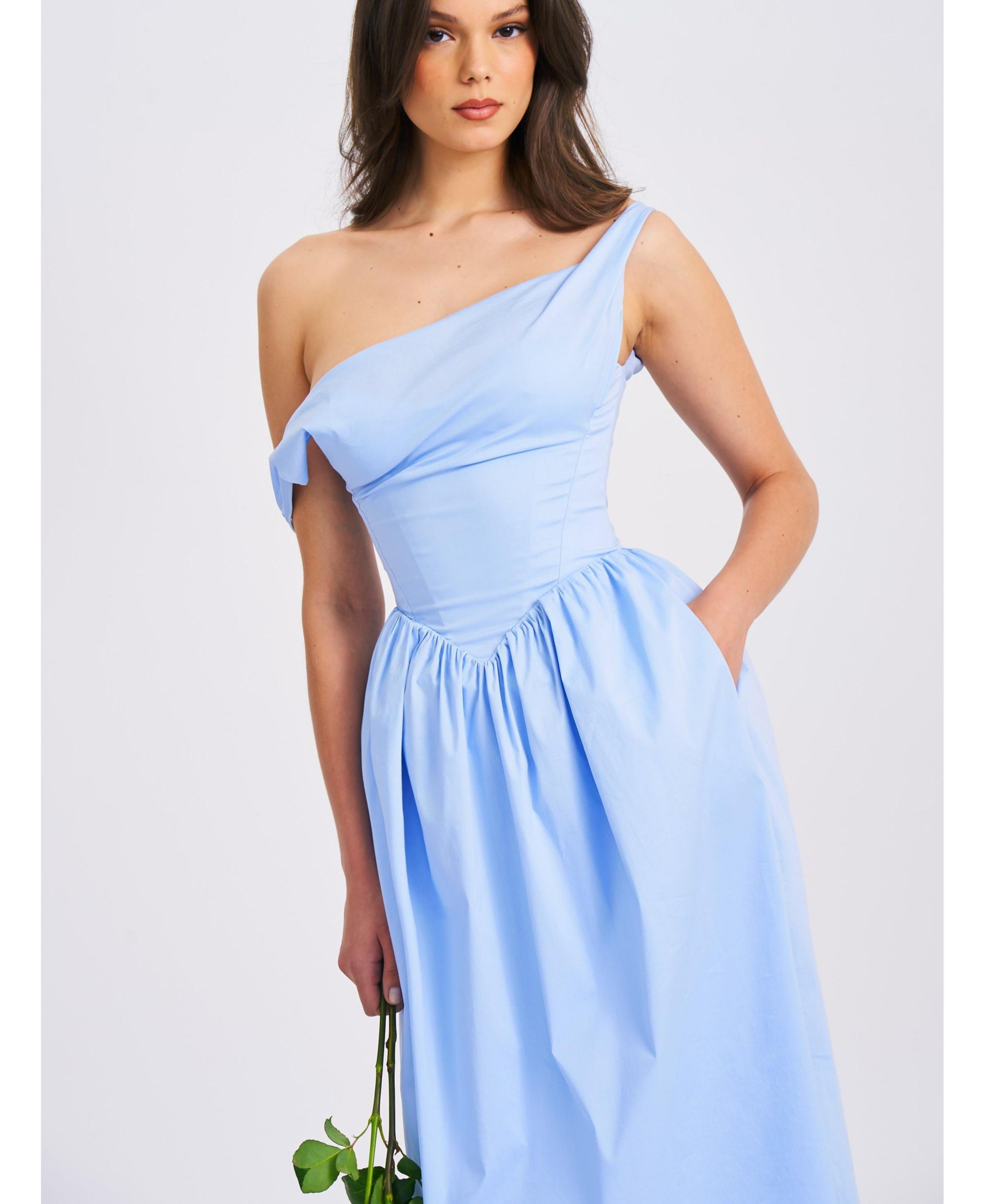 Reina Drop Waist Corset Midi Dress — Image 4